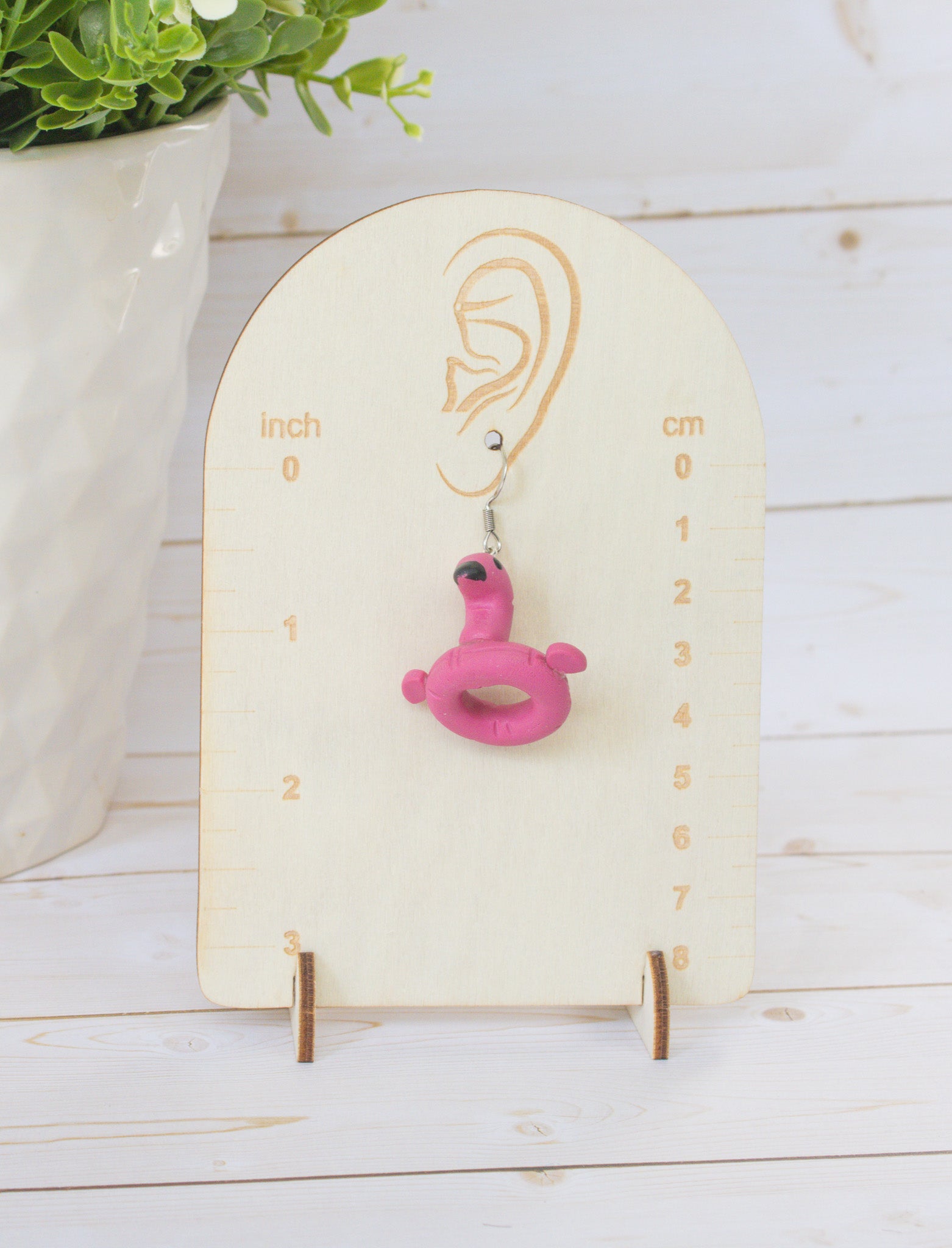 SS16 Pink Flamingo Pool Float Earrings | Fun Summer Statement Earrings | Handmade Polymer Clay
