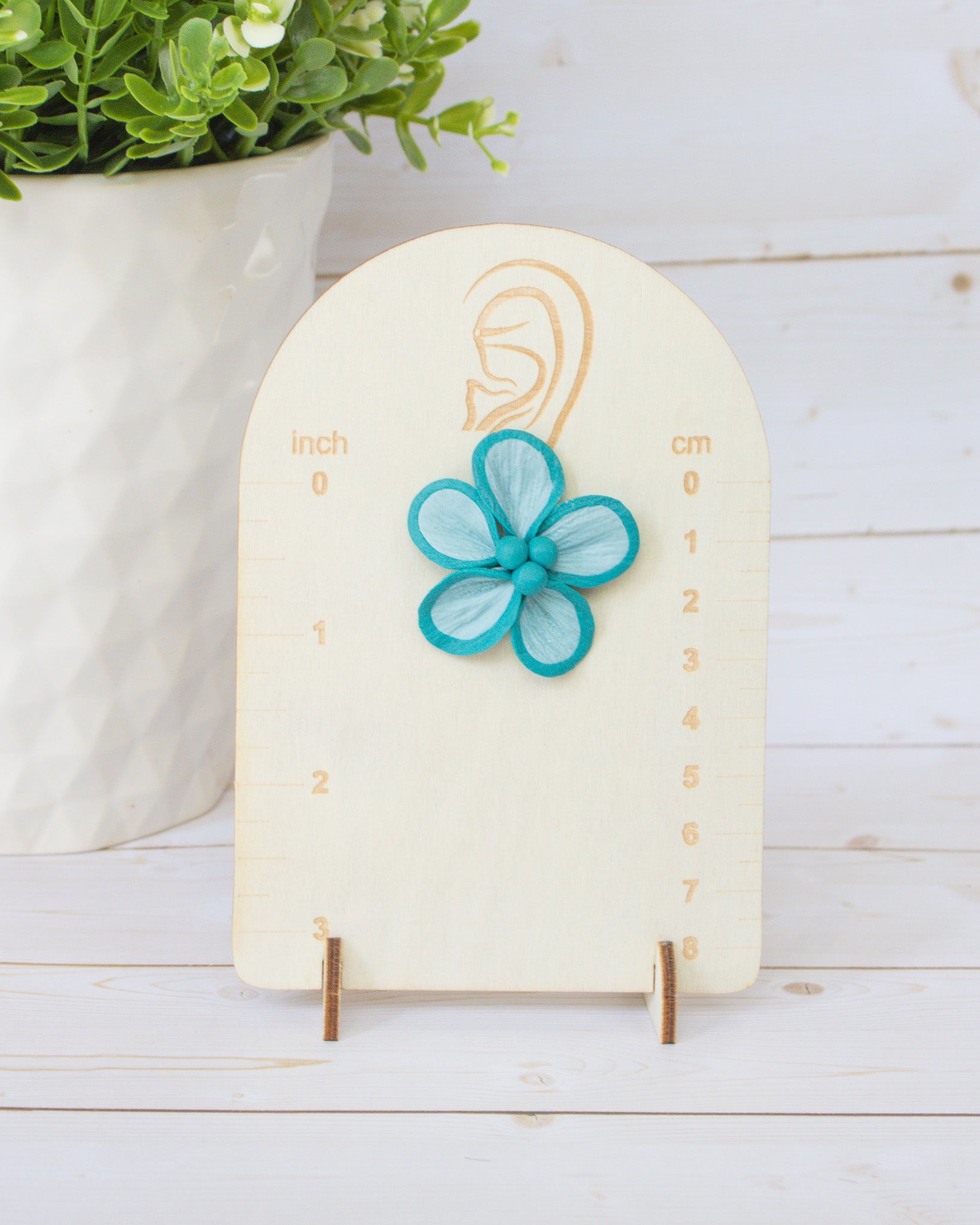 SS5 Teal Floral Statement Earrings | Lightweight Tropical Summer | Lightweight Polymer Clay| Gifts for Her