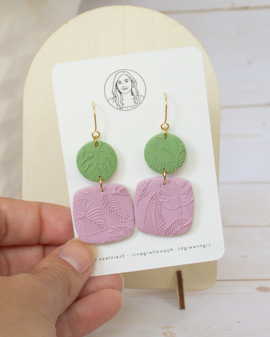 SS14 Tropical Leaf Teardrop Earrings | Everyday Statement Earrings | Lightweight Polymer Clay | Gifts for Her