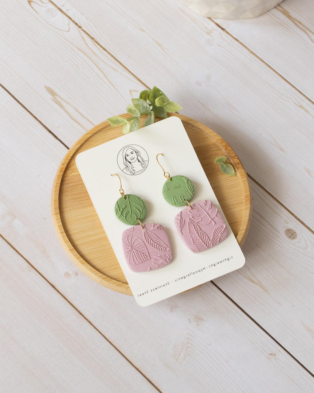 SS14 Tropical Leaf Teardrop Earrings | Everyday Statement Earrings | Lightweight Polymer Clay | Gifts for Her