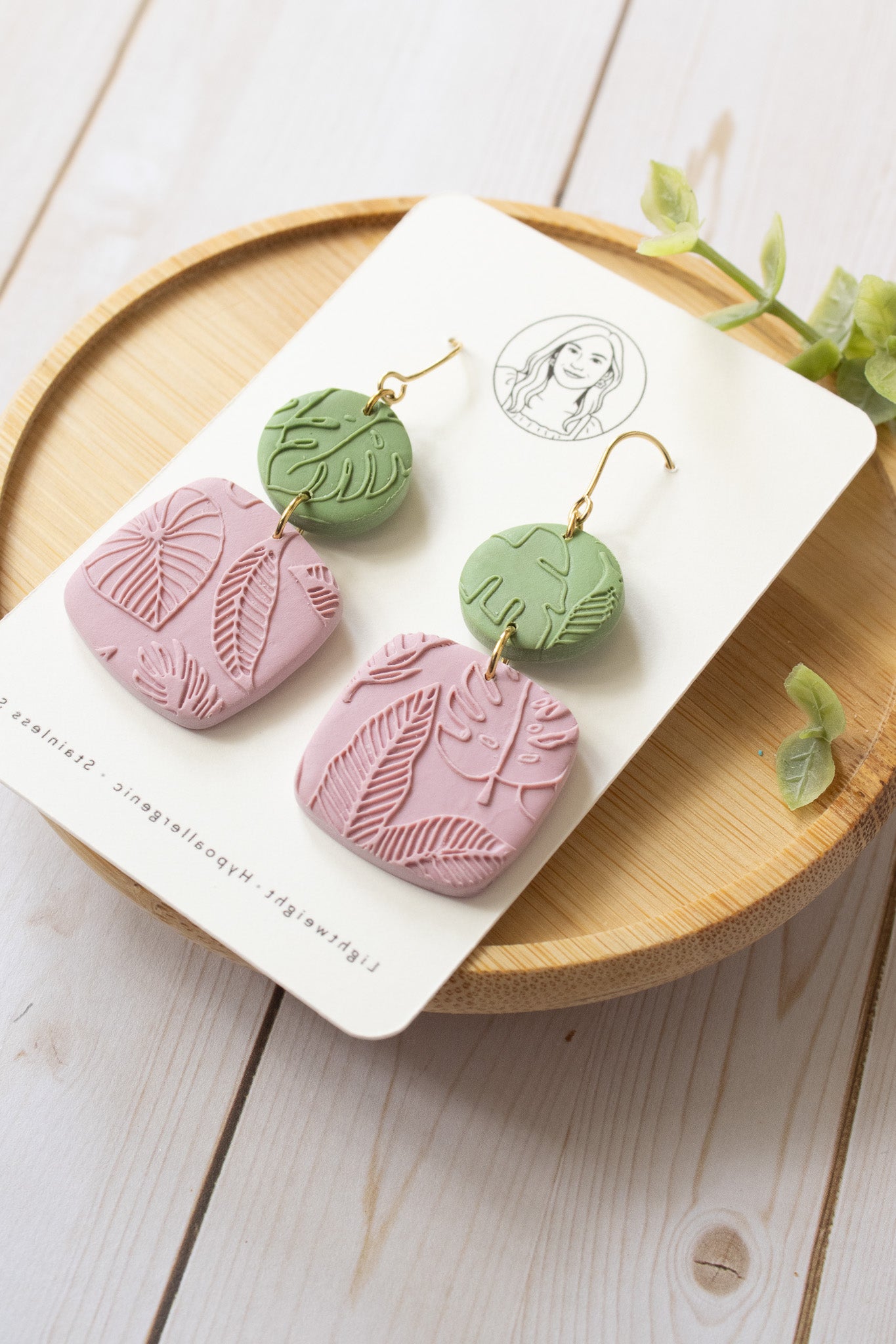 SS14 Tropical Leaf Teardrop Earrings | Everyday Statement Earrings | Lightweight Polymer Clay | Gifts for Her