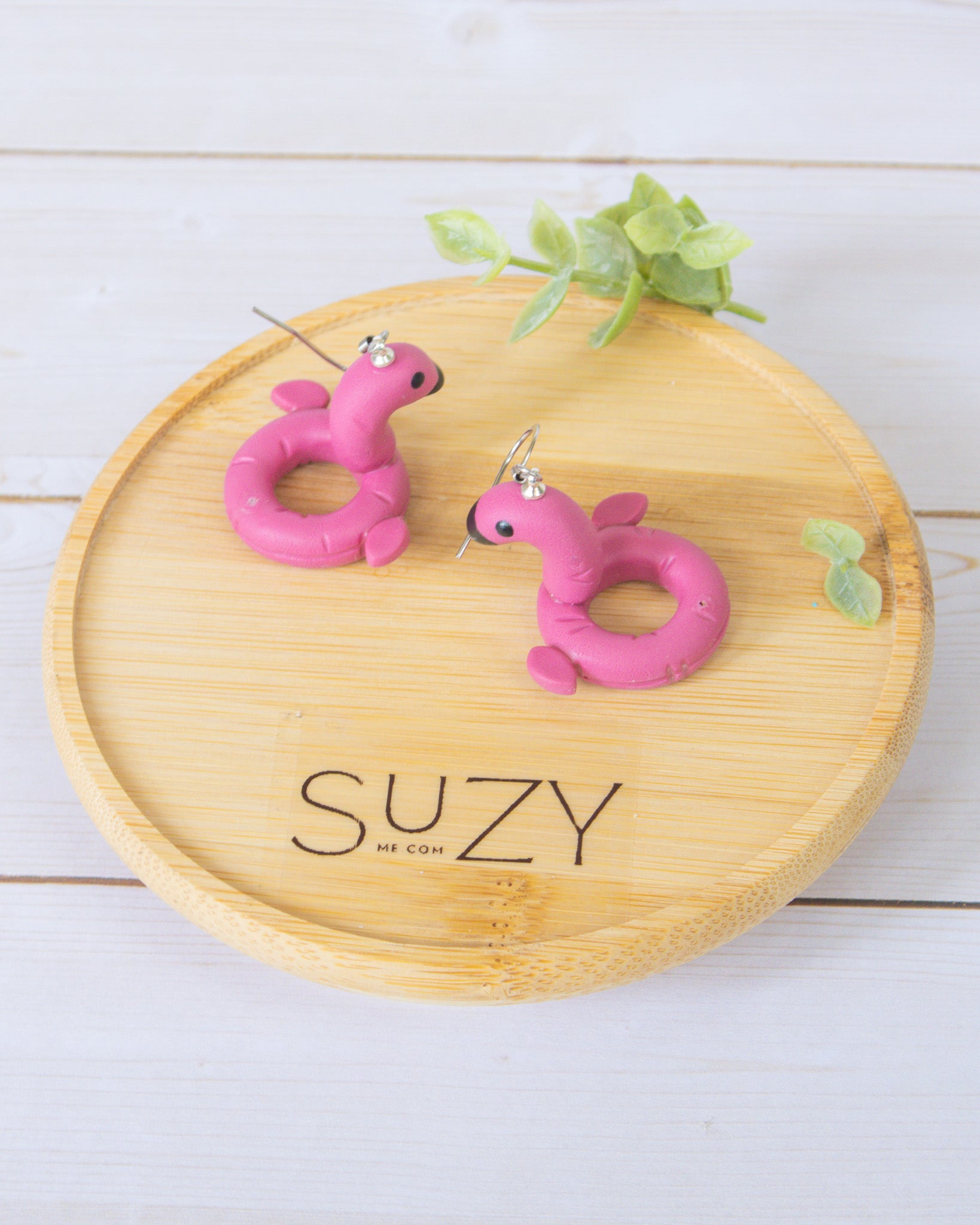 SS16 Pink Flamingo Pool Float Earrings | Fun Summer Statement Earrings | Handmade Polymer Clay