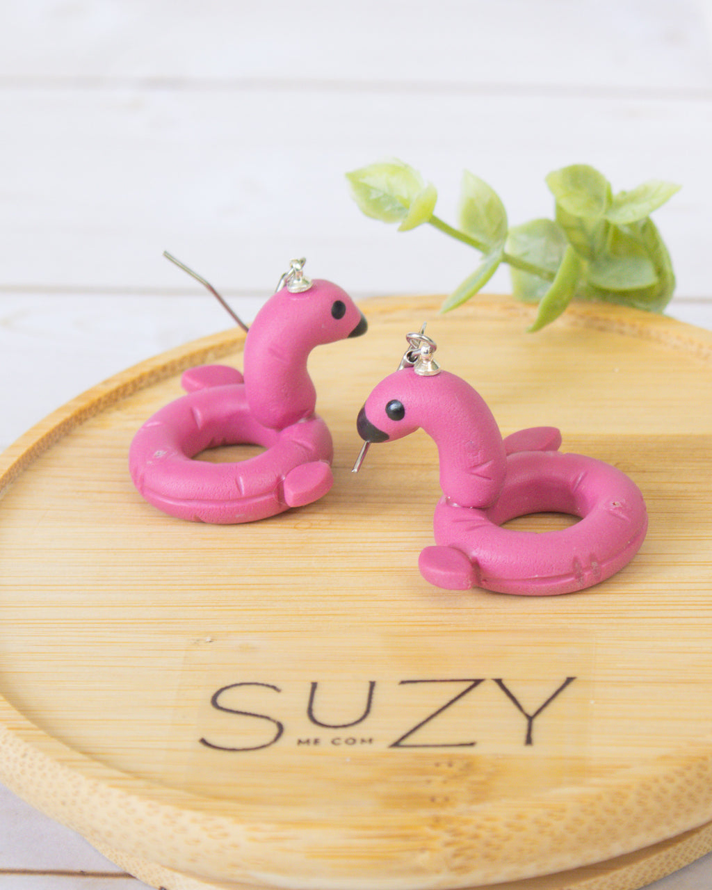 SS16 Pink Flamingo Pool Float Earrings | Fun Summer Statement Earrings | Handmade Polymer Clay