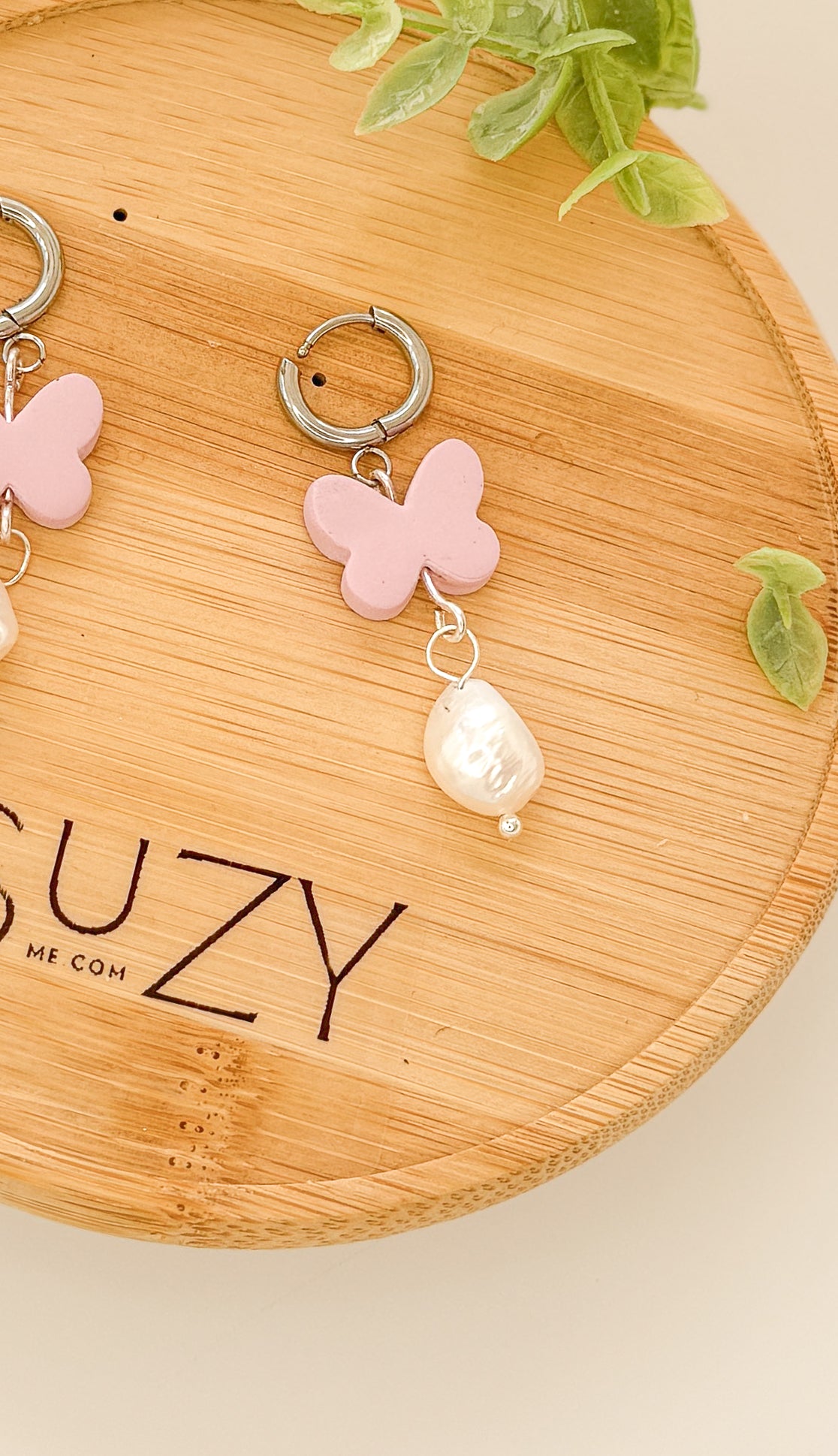 SUZY8 Everyday, Lightweight Hypoallergenic Stainless Steel Earrings, Durable Handmade Polymer Clay Jewelry, Trendy Soft Pastel Colors Butterfly Dangles