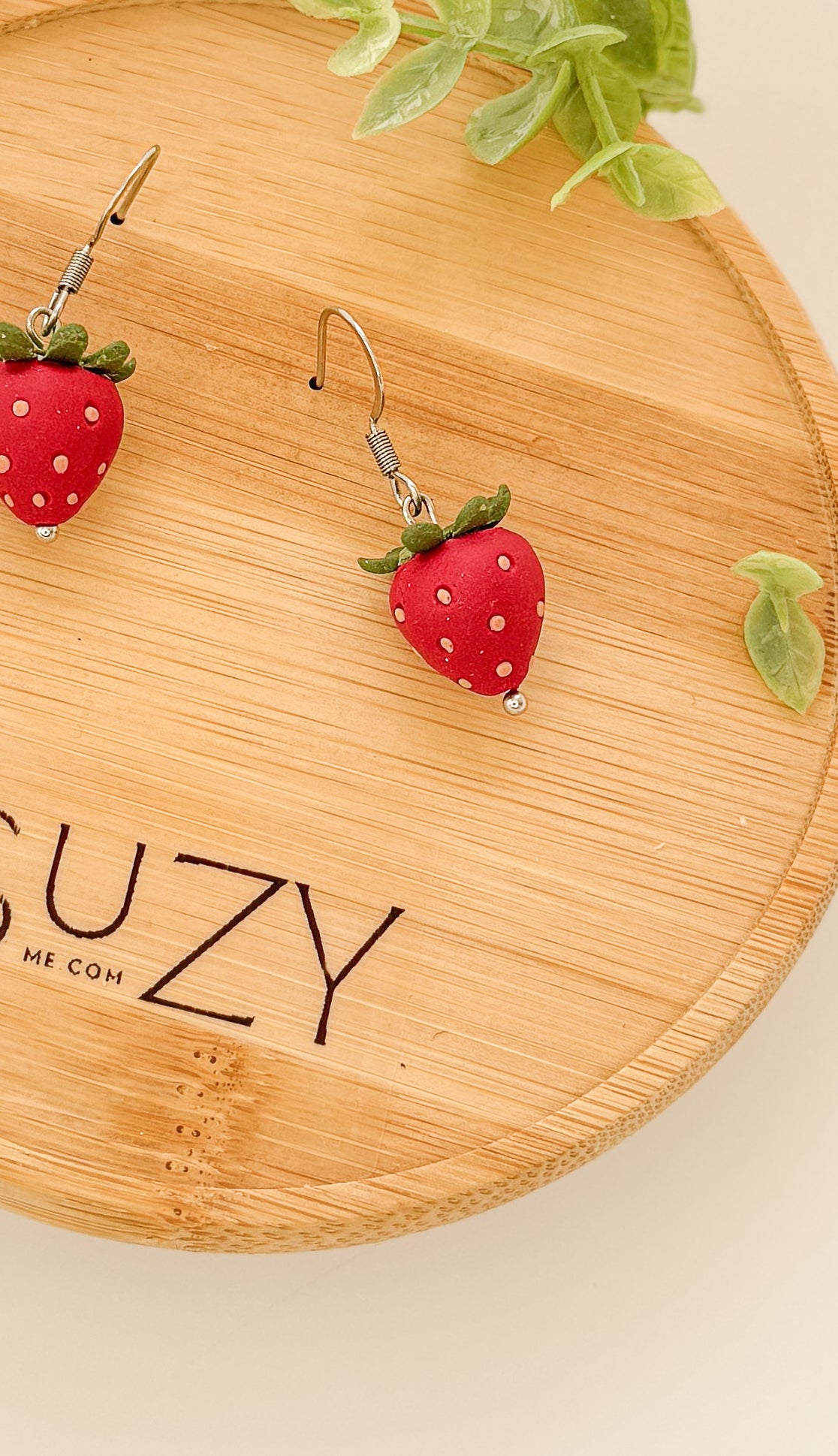 FR5 Fruit Inspired Earrings - Strawberries, Lightweight Statement Jewelry, Boutique Gift for Her .
