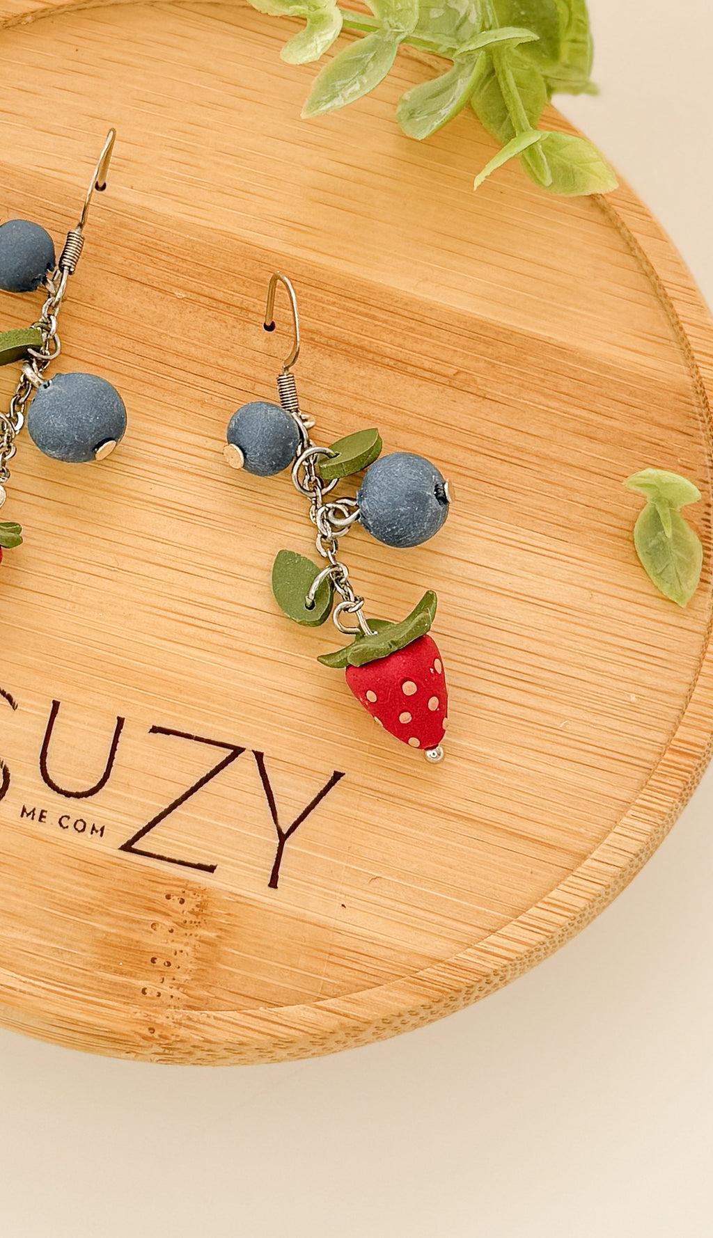 FR4 Fruit Inspired Earrings - Strawberries, Lightweight Statement Jewelry, Boutique Gift for Her