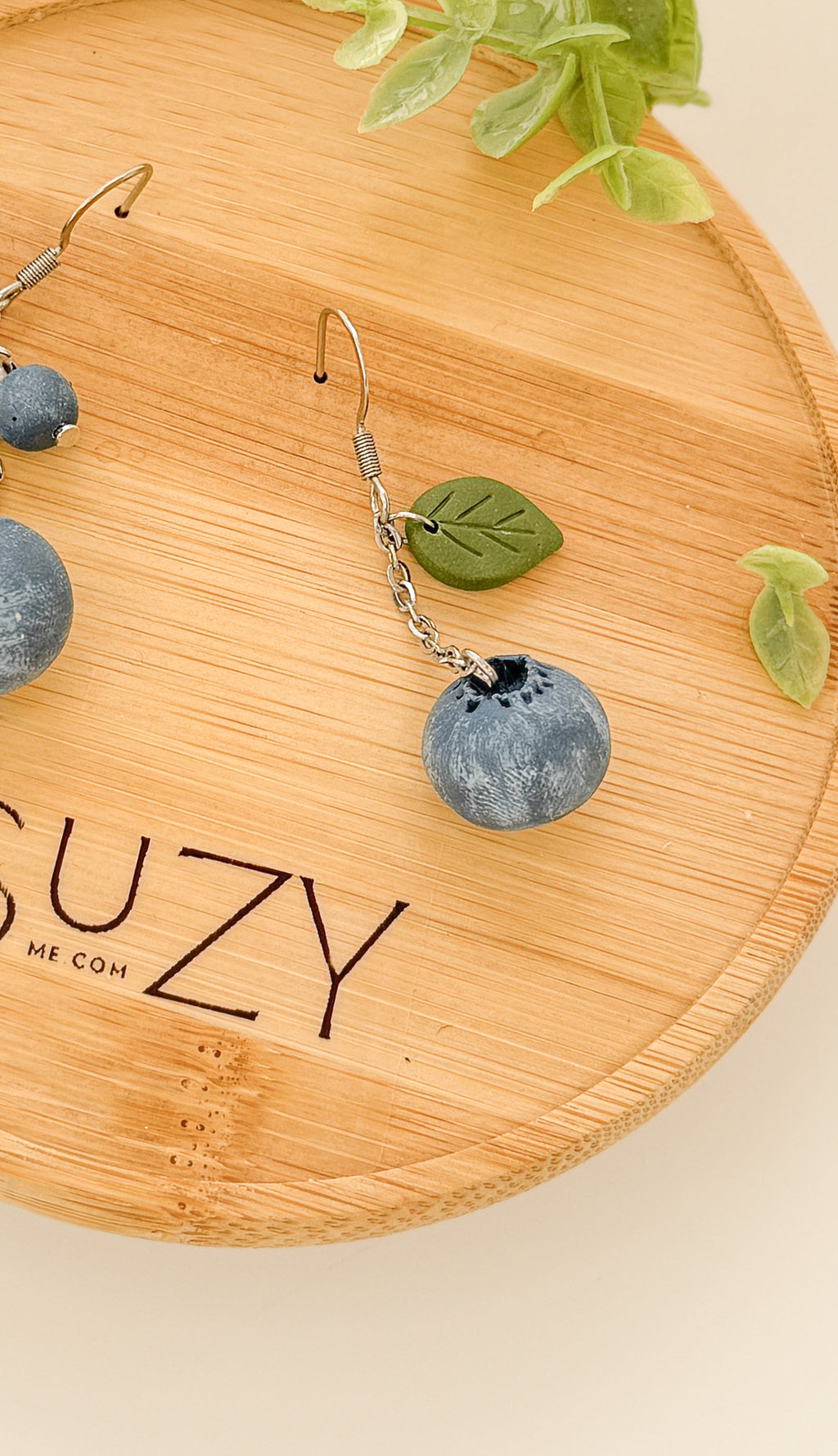 FR3 Fruit Inspired Earrings - Blueberries, Lightweight Statement Jewelry, Boutique Gift for Her