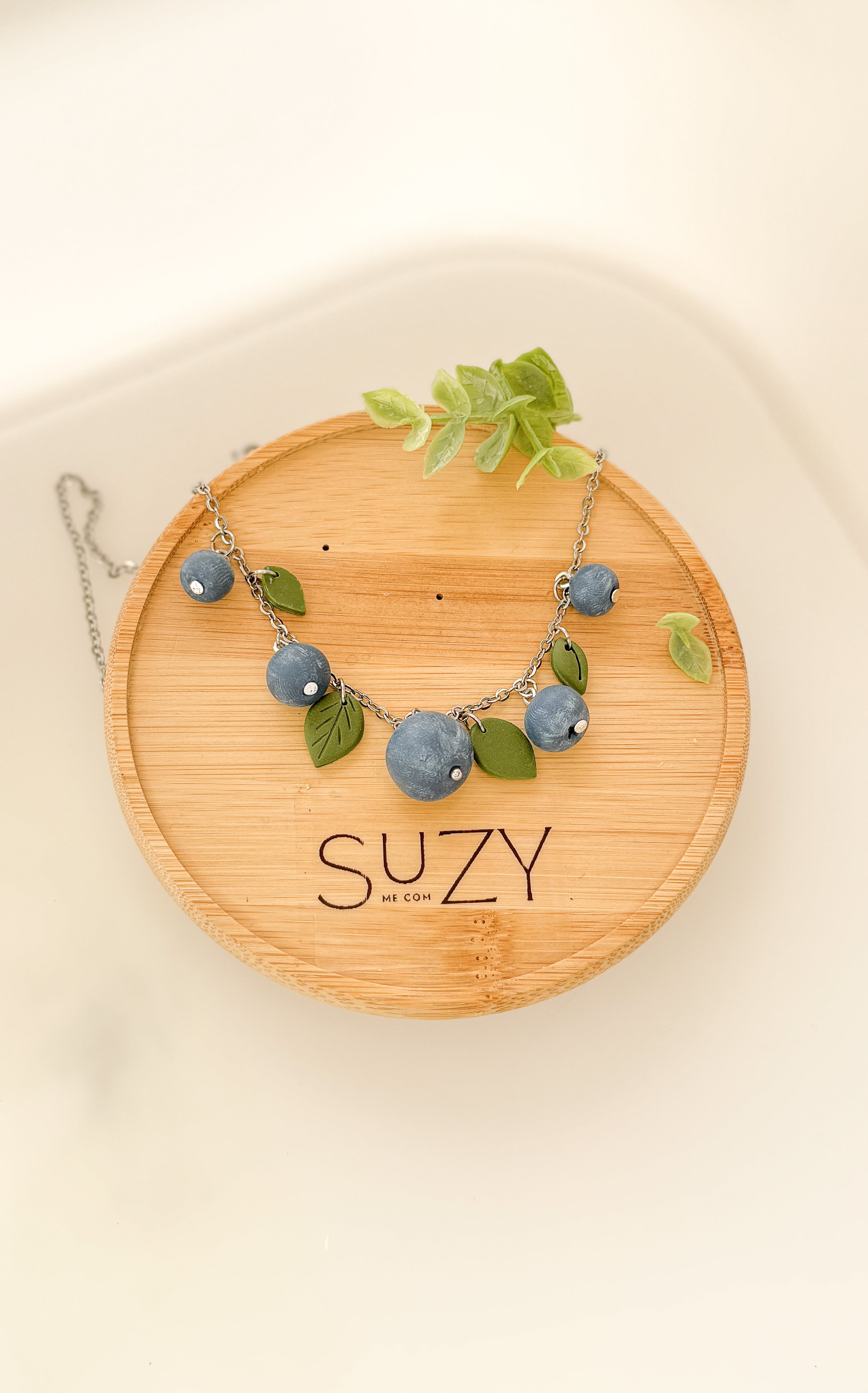 FR2 Fruit Inspired Earrings - Blueberries, Lightweight Statement Jewelry, Boutique Gift for Her NECKLACE