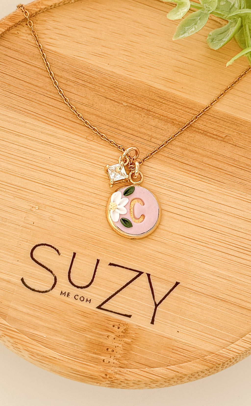 Initial Necklace, Stainless Steel, Polymer Clay Letter Pendant, Minimalist Alphabet Jewelry, Personalized Gift, pearl, glass crystal