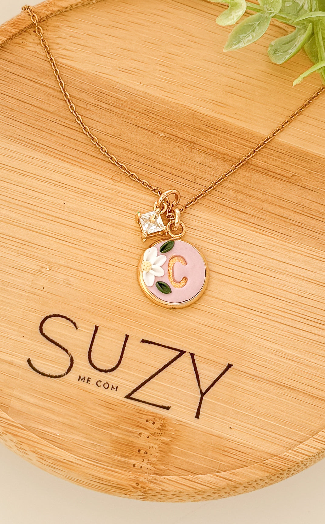 Initial Necklace, Stainless Steel, Polymer Clay Letter Pendant, Minimalist Alphabet Jewelry, Personalized Gift, pearl, glass crystal