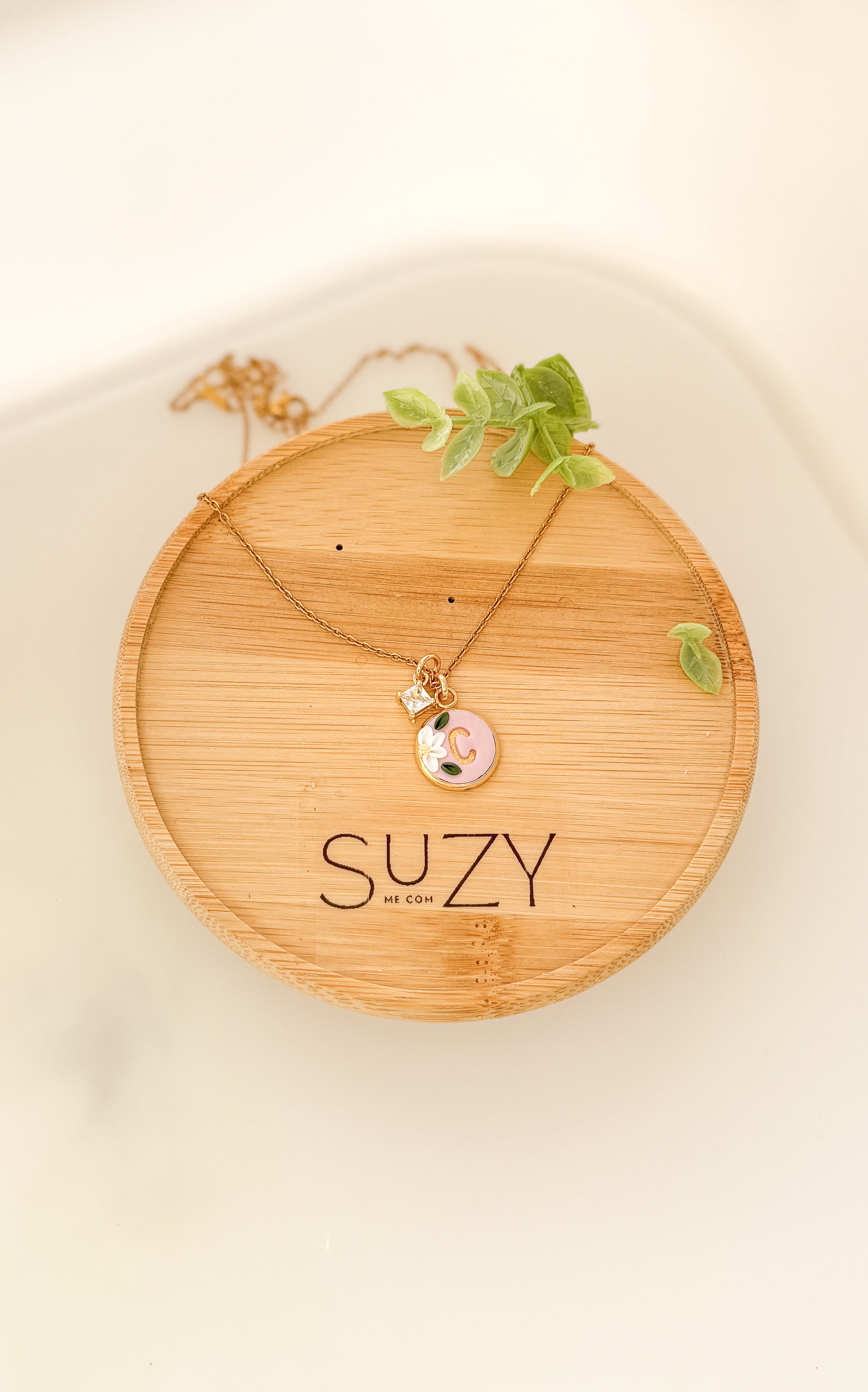 Initial Necklace, Stainless Steel, Polymer Clay Letter Pendant, Minimalist Alphabet Jewelry, Personalized Gift, pearl, glass crystal