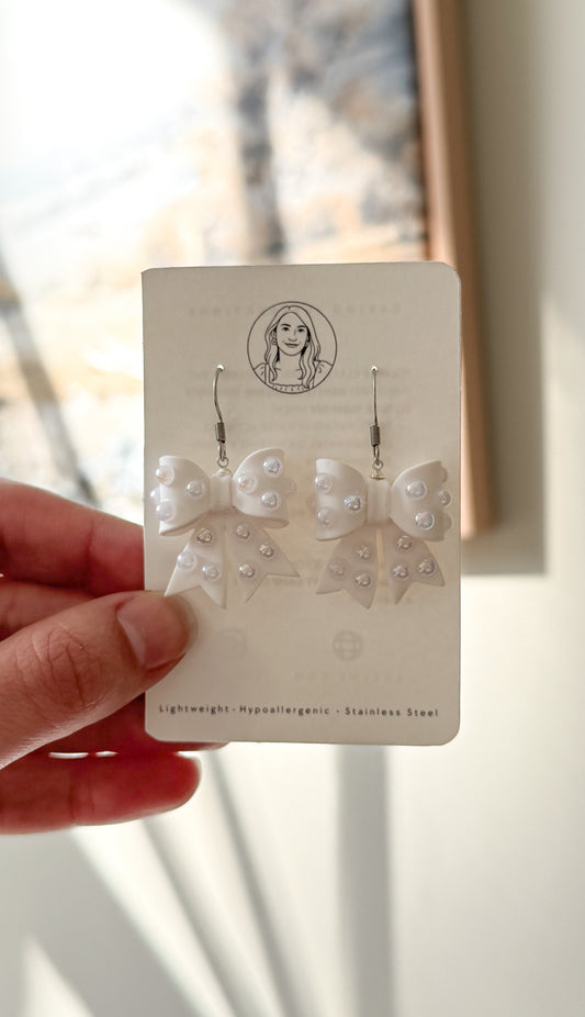 Pearl Bow Dangles