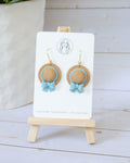 SS1 Blue Bow Hat Earrings | Lightweight Summer Statement Earrings | Handmade Polymer Clay | Gifts for Her