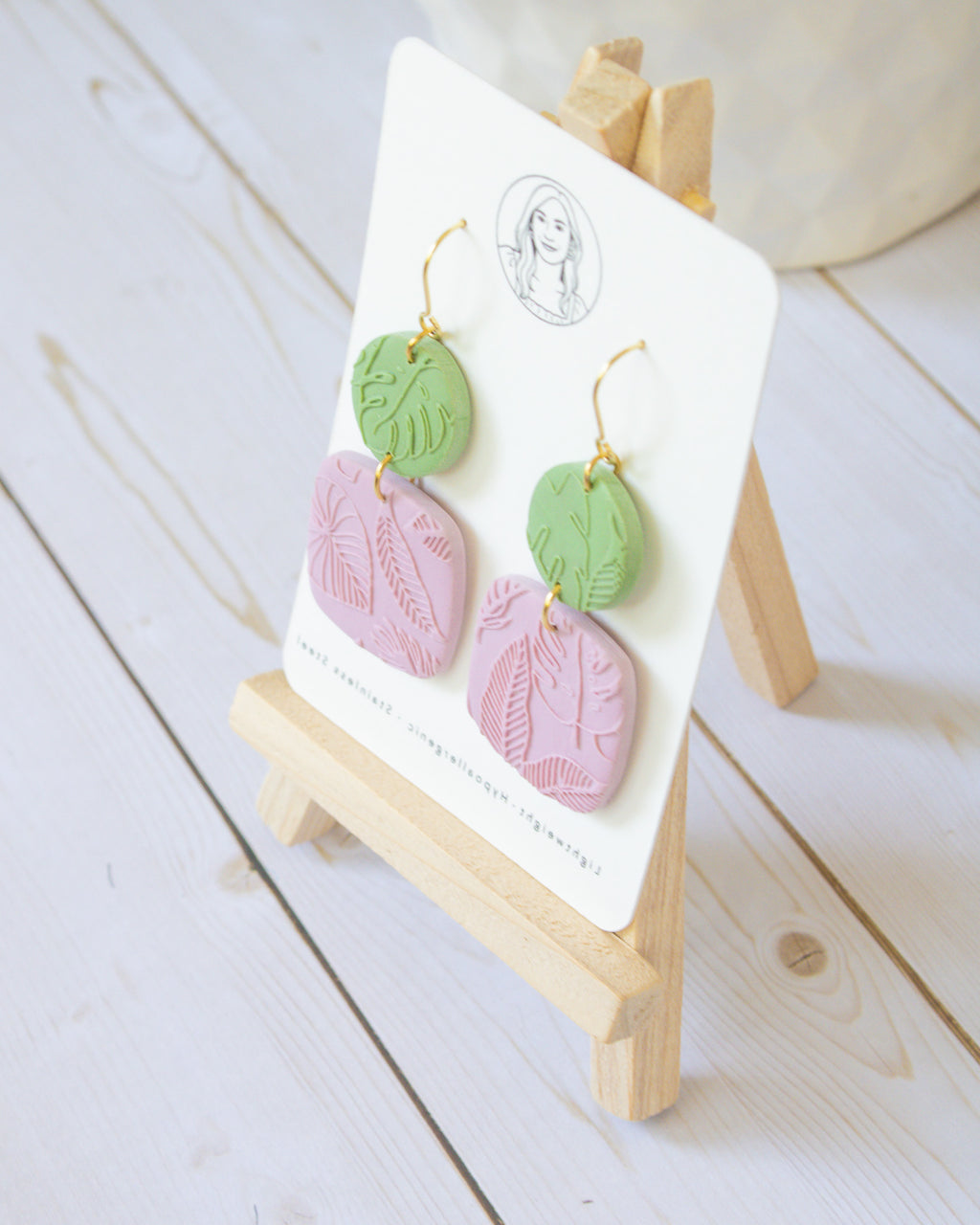 SS14 Tropical Leaf Teardrop Earrings | Everyday Statement Earrings | Lightweight Polymer Clay | Gifts for Her