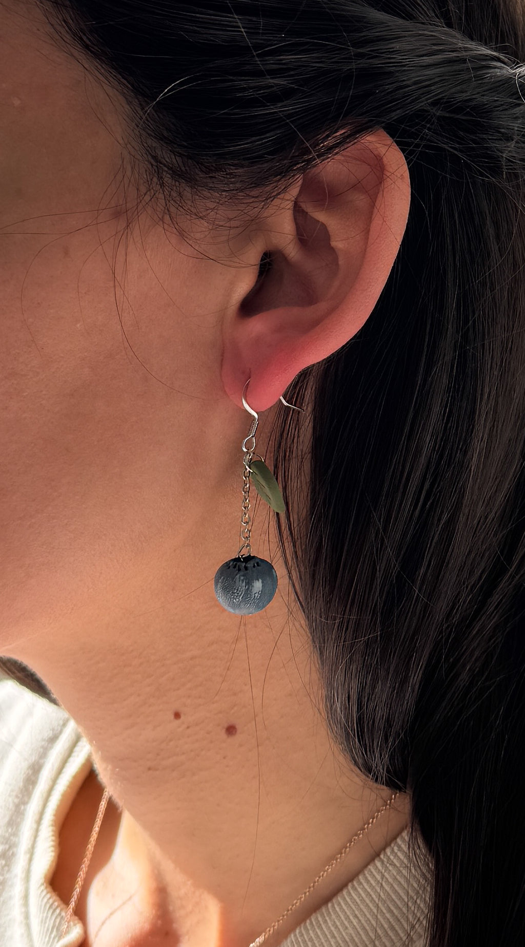FR3 Fruit Inspired Earrings - Blueberries, Lightweight Statement Jewelry, Boutique Gift for Her