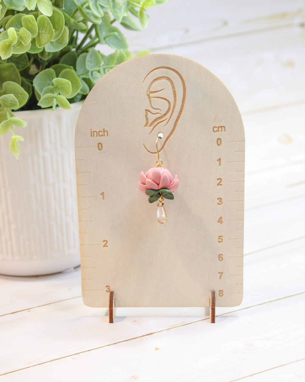 P1 Protea Flower Jewelry, Elegant South African Inspired Artisan Handmade Earrings, Unique Gifts for Her, Natural soft tones, Glass Crystal, Gold