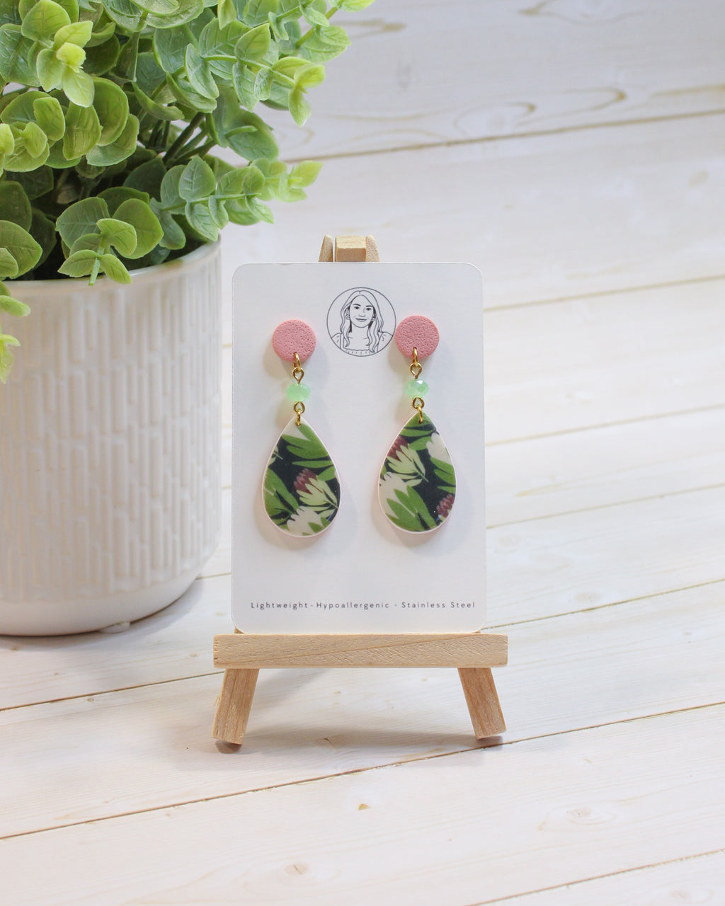 P4 Protea Flower Jewelry, Elegant South African Inspired Artisan Handmade Earrings, Unique Gifts for Her, Natural soft tones