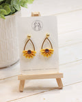 Yellow Sunflower 4 Floral Handmade Lightweight, Polymer Clay Dangle Jewelry, Gift for Her