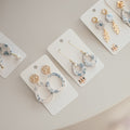J10 Dove Blue Floral Clay Earrings – Lightweight Bridal & Spring Statement Earrings
