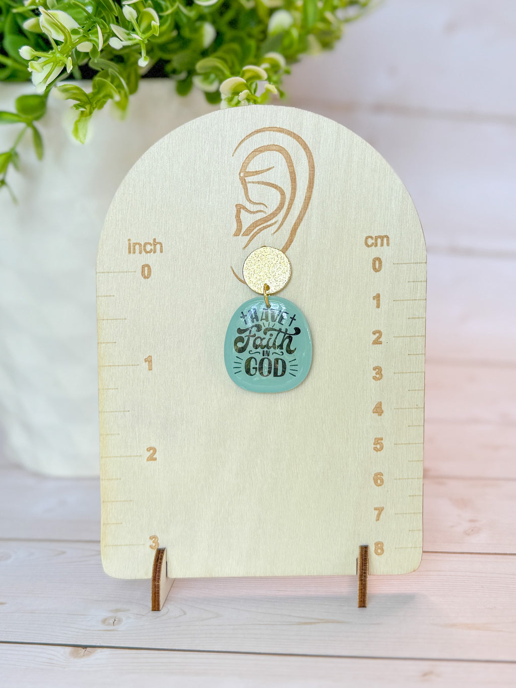 RG13 Faith Inspired Slogan Earrings | Christian Gift | Handmade Polymer Clay Statement Jewelry, Have Faith in God