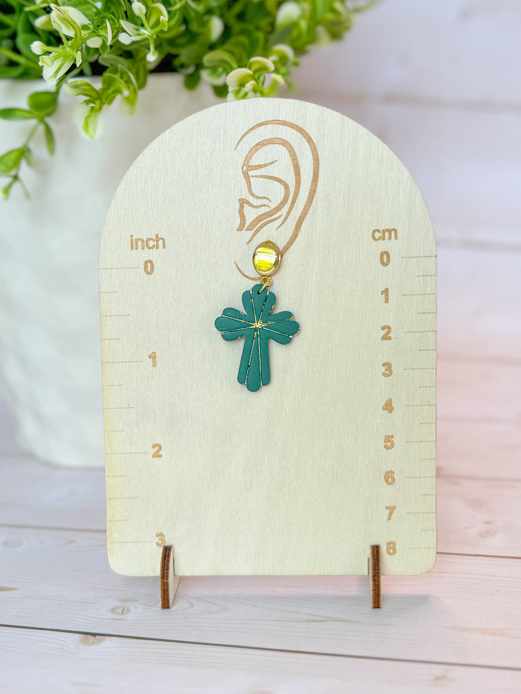 RG4 Faith Inspired Cross Earrings in Moody Colors & Gold| Christian Gift | Handmade Statement Jewelry