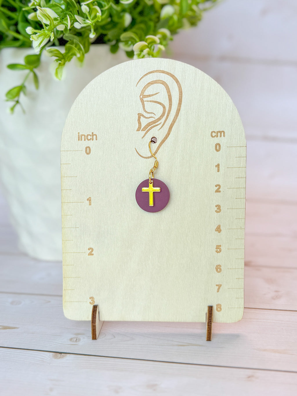 RG5 Faith Inspired Cross Earrings in Moody Colors & Gold | Christian Gift | Handmade Statement Jewelry