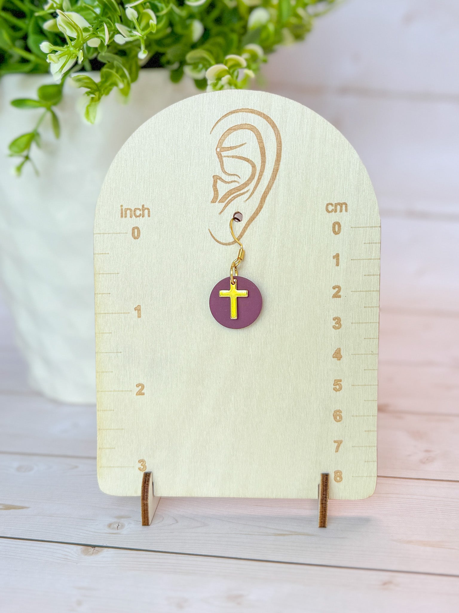 RG5 Faith Inspired Cross Earrings in Moody Colors & Gold | Christian Gift | Handmade Statement Jewelry