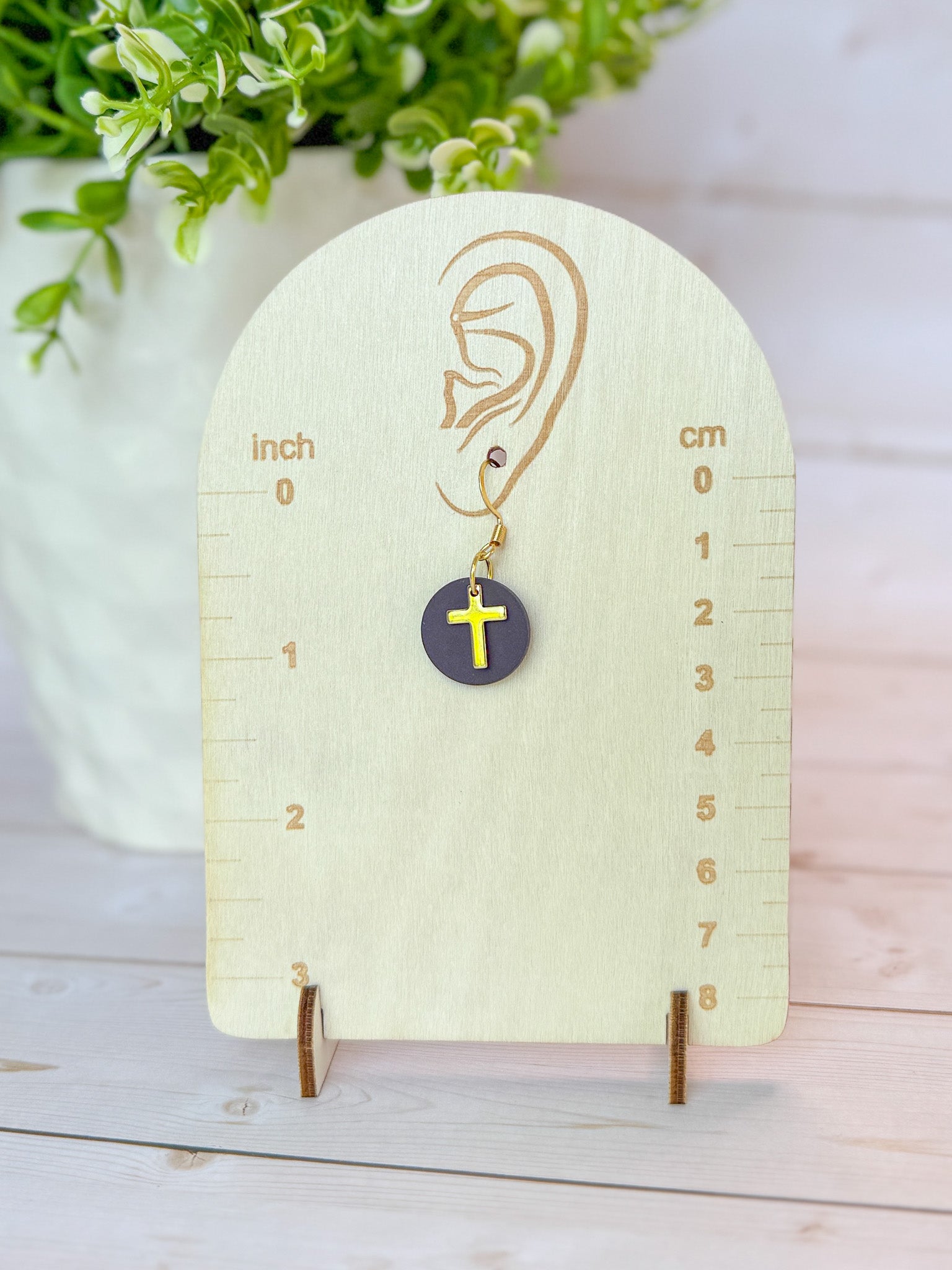 RG5 Faith Inspired Cross Earrings in Moody Colors & Gold | Christian Gift | Handmade Statement Jewelry