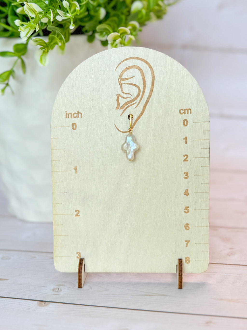 RG10 Faith Inspired Cross Earrings Pearl | Christian Gift | Delicate Jewelry | 925 Sterling Silver Gold Plated Fine Jewelry