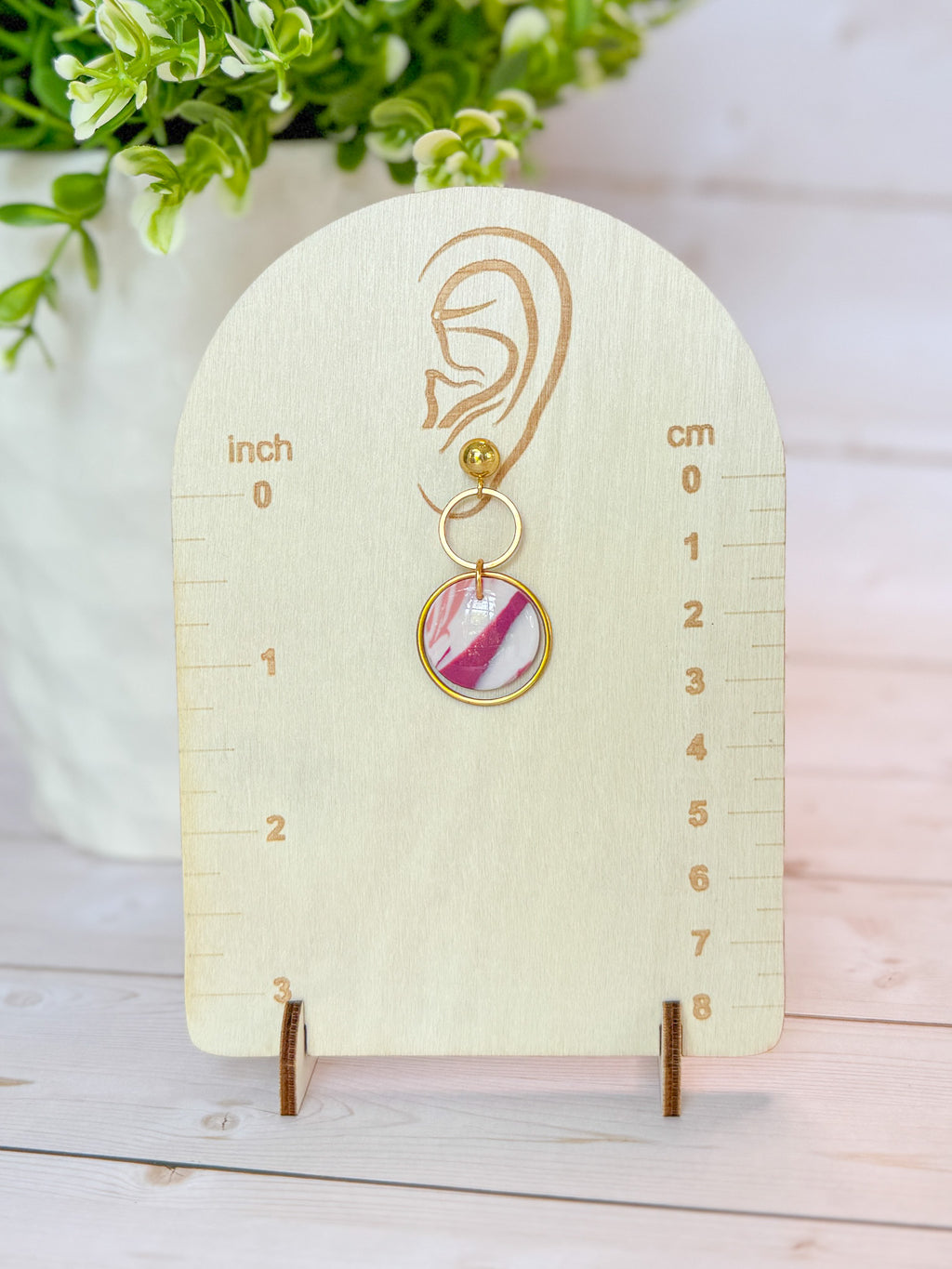 PLF10 Pink Coral Upcycle Polymer Clay Dangle Earrings – Lightweight Polymer Clay Statement Jewelry