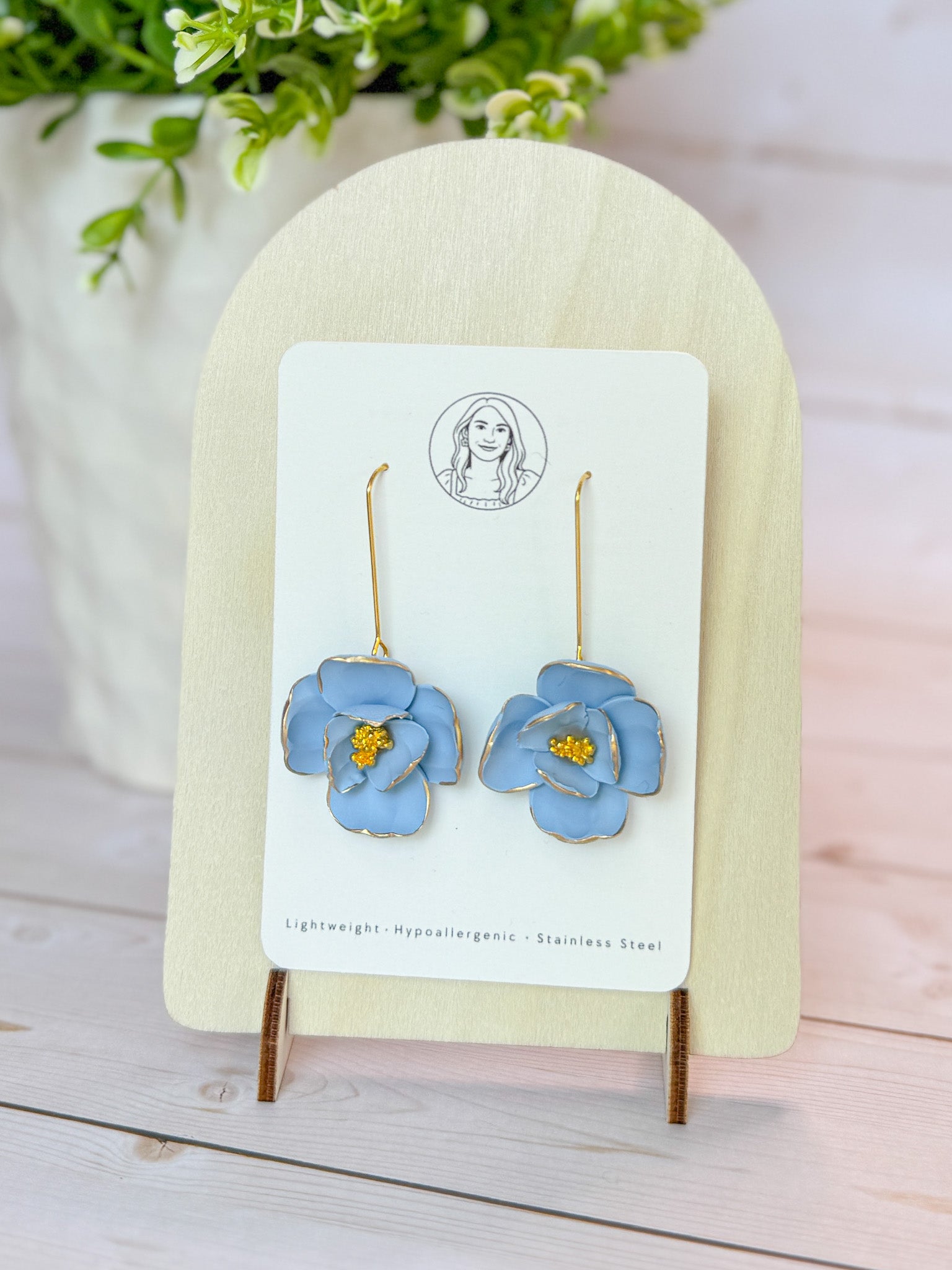 SUZY17 Everyday, Lightweight Floral Earrings, Handmade Polymer Clay Jewelry, Trendy Soft Pastel Colors