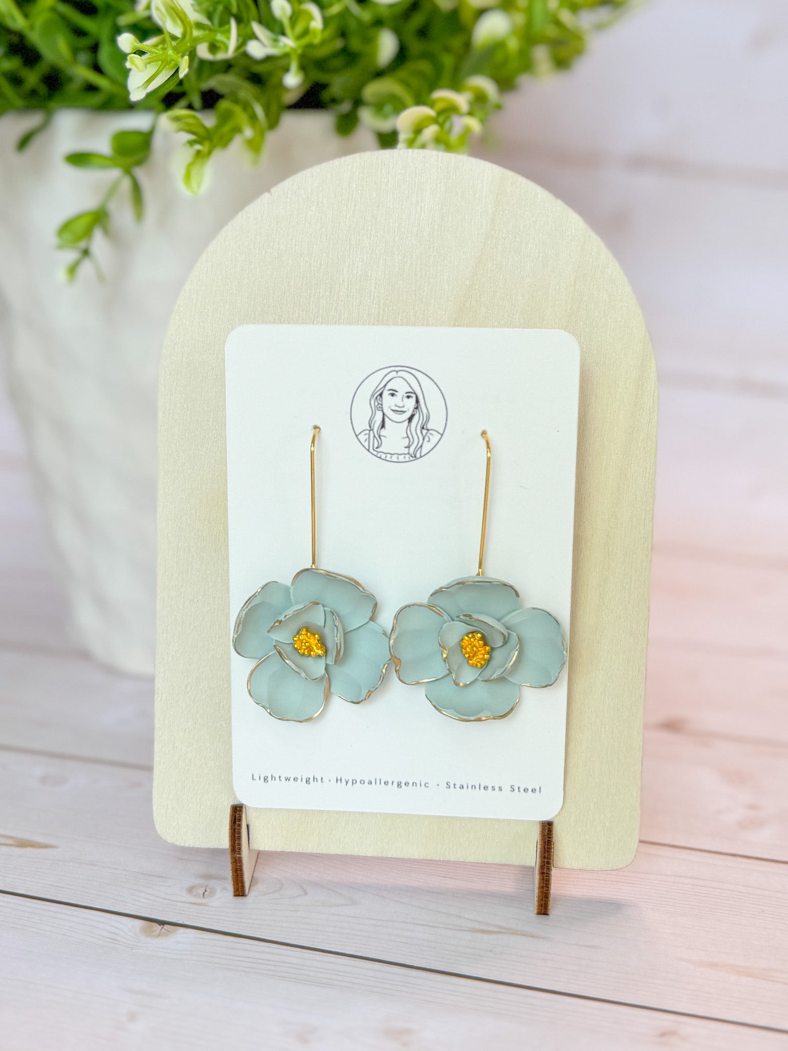 SUZY17 Everyday, Lightweight Floral Earrings, Handmade Polymer Clay Jewelry, Trendy Soft Pastel Colors