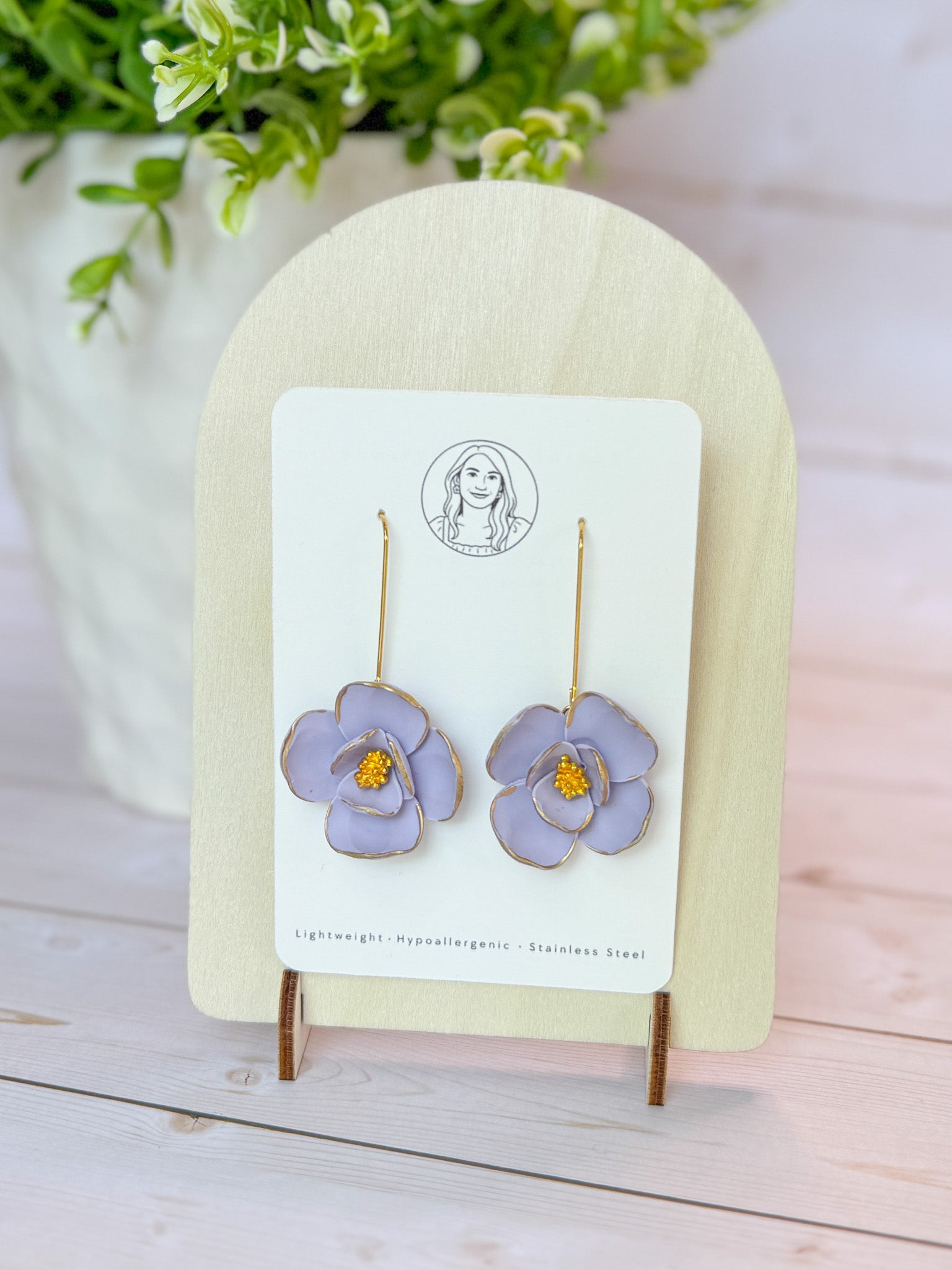 SUZY17 Everyday, Lightweight Floral Earrings, Handmade Polymer Clay Jewelry, Trendy Soft Pastel Colors