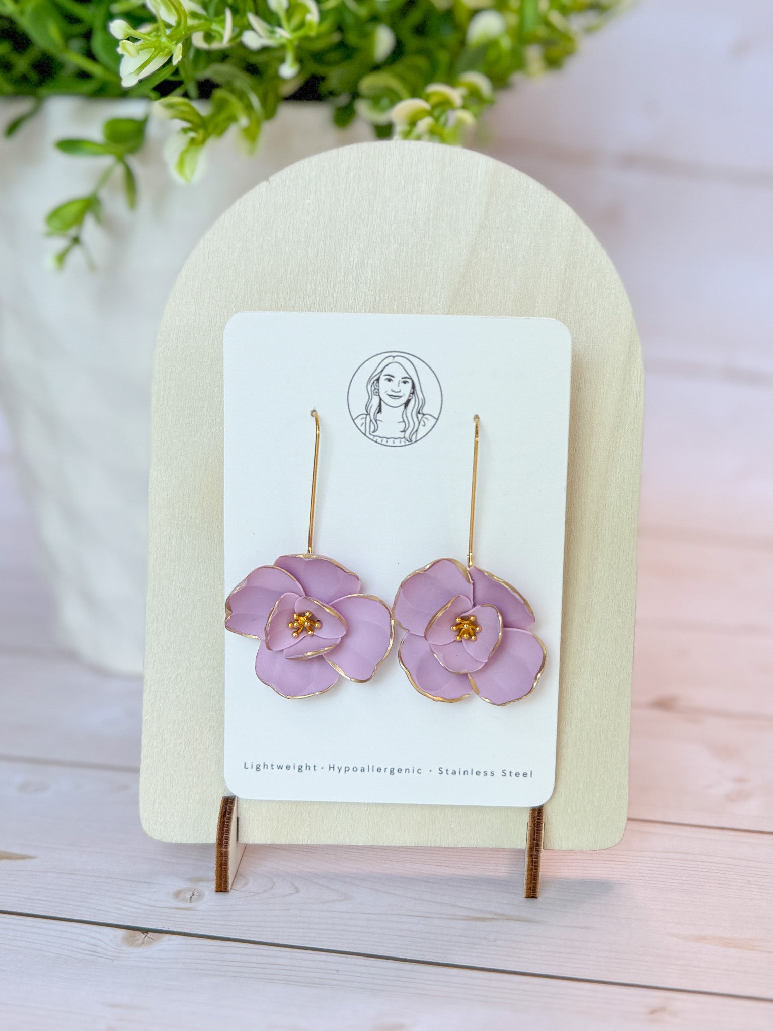 RG2 Faith Inspired Floral Dangles in Deep Teal & Plum | Christian Gift | Handmade Lightweight Statement Jewelry