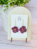 RG2 Faith Inspired Floral Dangles in Deep Teal & Plum | Christian Gift | Handmade Lightweight Statement Jewelry