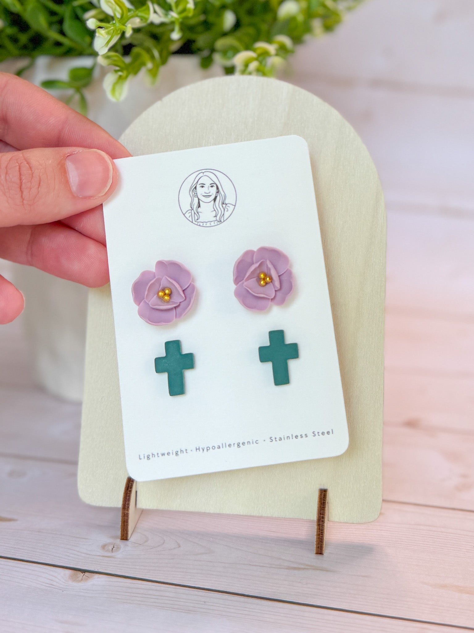 RG12 Faith Inspired Floral Earrings Studpack | Christian Gift | Handmade Polymer Clay Jewelry Hypoallergenic (Copy)