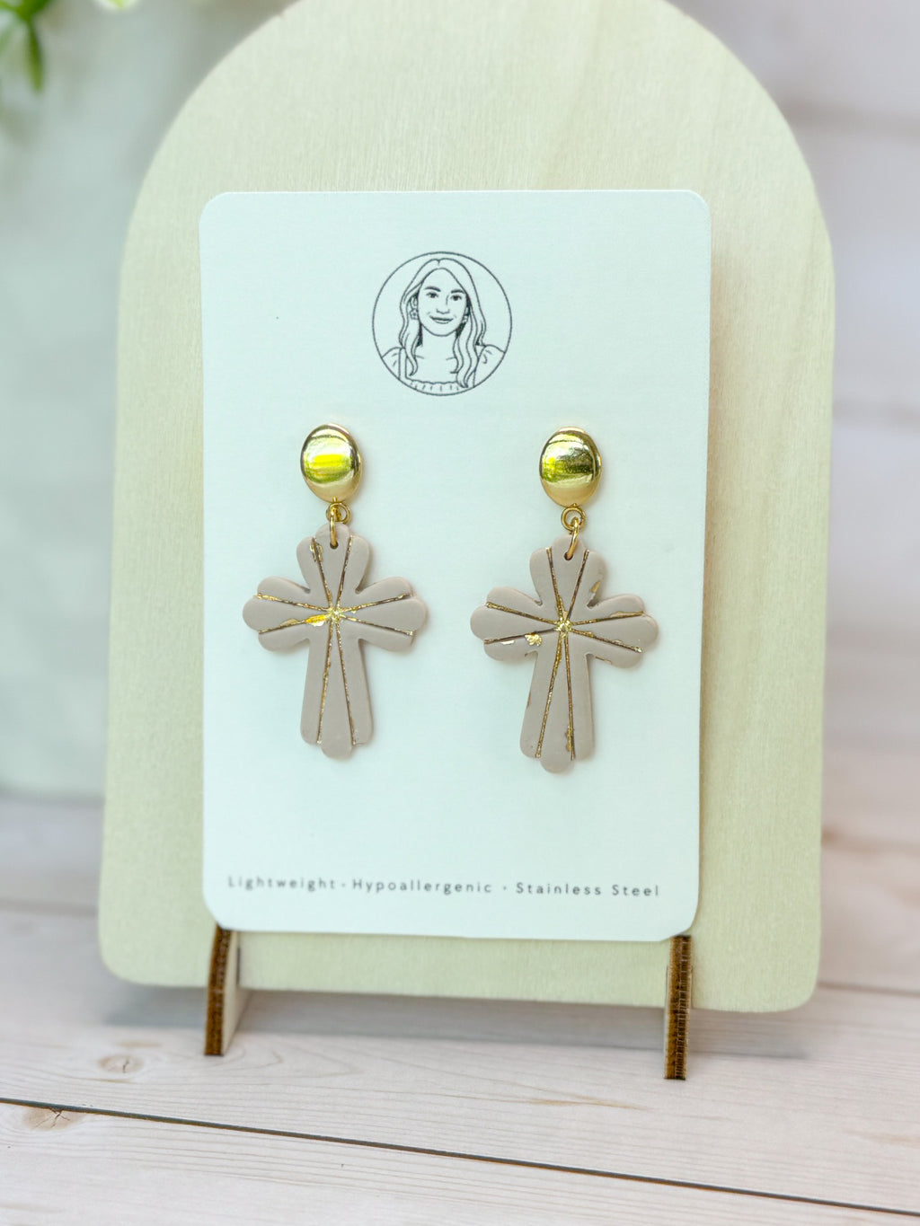 RG4 Faith Inspired Cross Earrings in Moody Colors & Gold| Christian Gift | Handmade Statement Jewelry