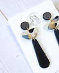 TL8 Terrazzo Marble Neutral Lightweight Hypoallergenic Earrings | Modern Blush, black & Ivory Gold Dangle Earrings | Gift for Her | Boutique