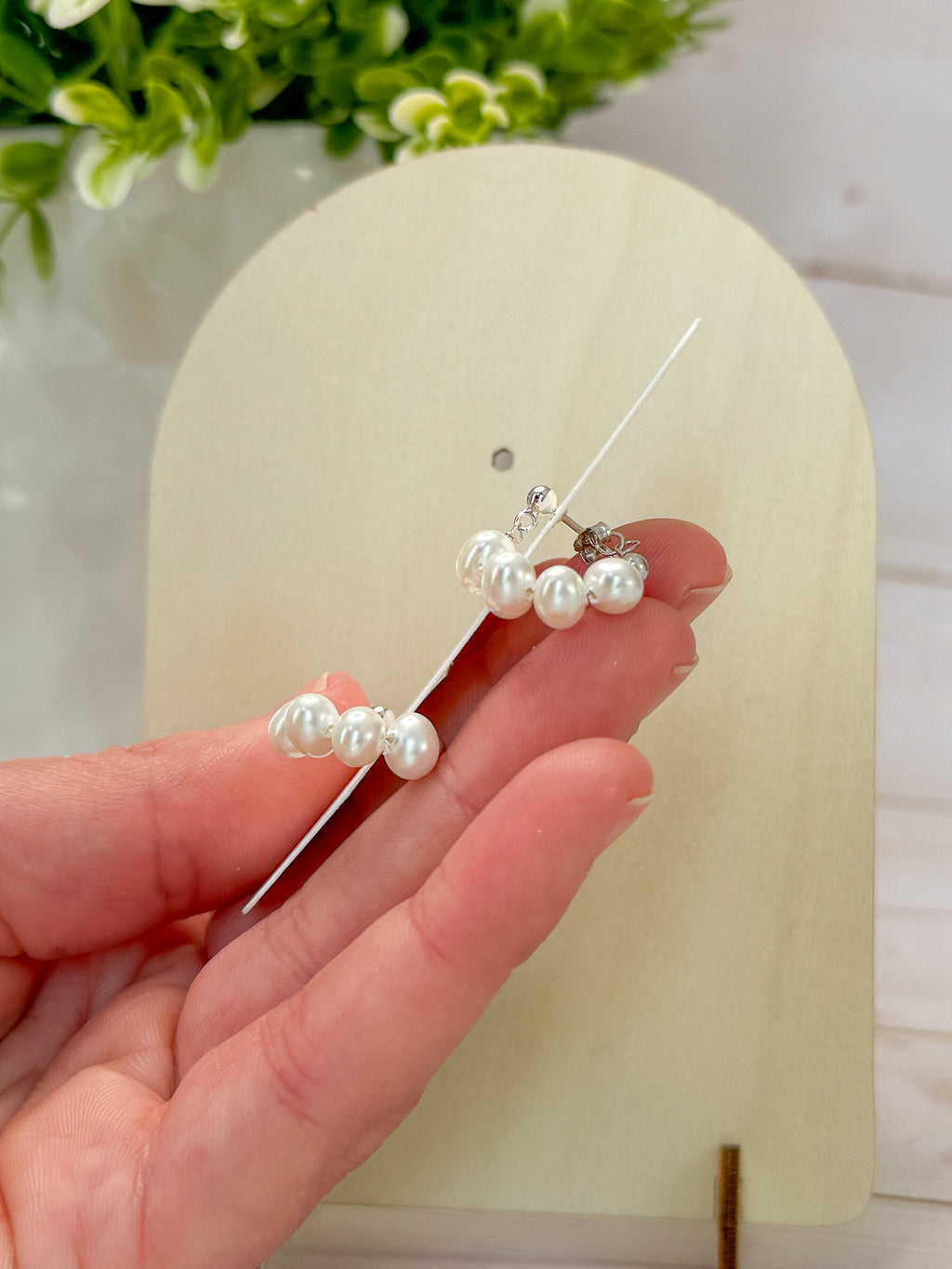 P9 Elegant Ear Huggies 925 Sterling Silver Gold Plated Earrings | Pearl Jewelry | Fine Jewelry
