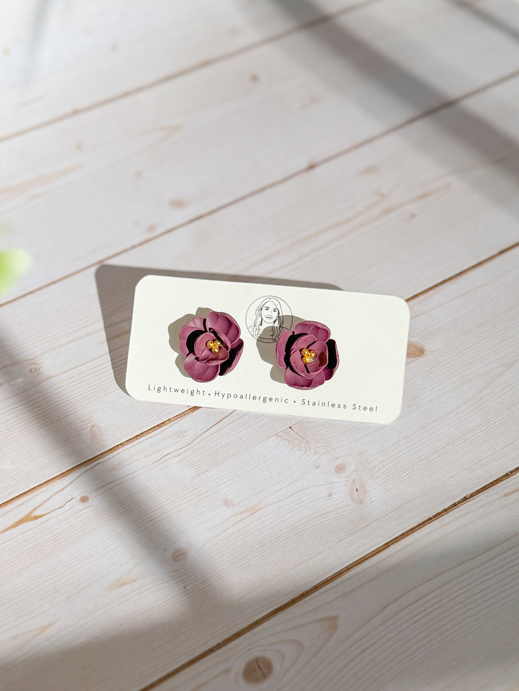 RG11 Faith Inspired Floral Earrings Studs | Christian Gift | Handmade Polymer Clay Jewelry Hypoallergenic