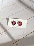RG11 Faith Inspired Floral Earrings Studs | Christian Gift | Handmade Polymer Clay Jewelry Hypoallergenic