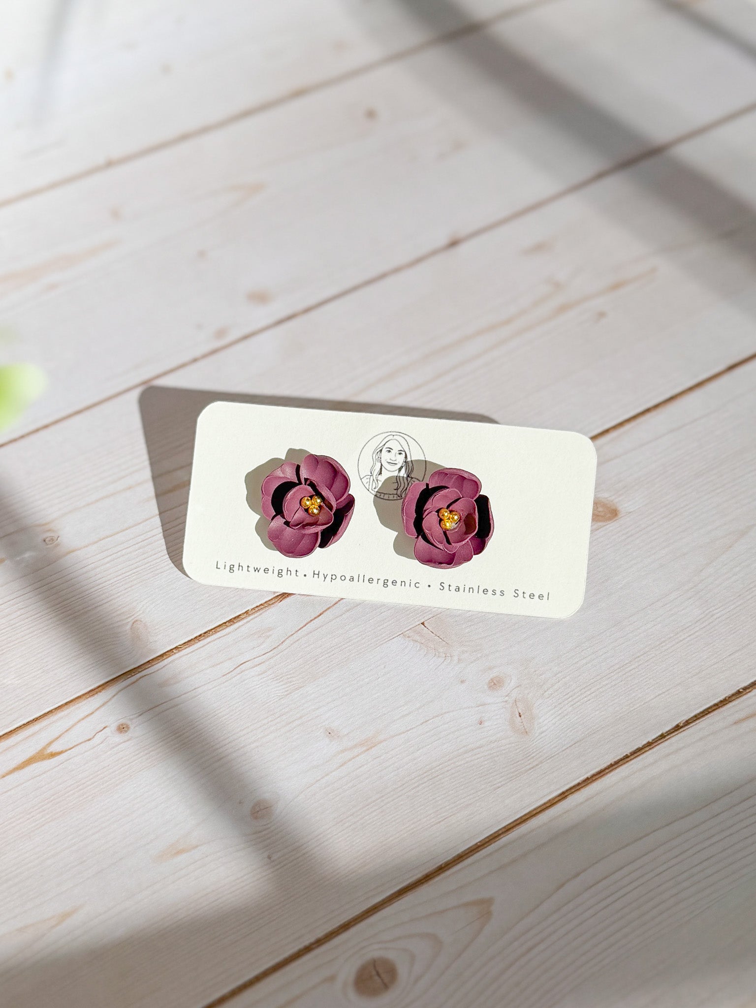 RG11 Faith Inspired Floral Earrings Studs | Christian Gift | Handmade Polymer Clay Jewelry Hypoallergenic