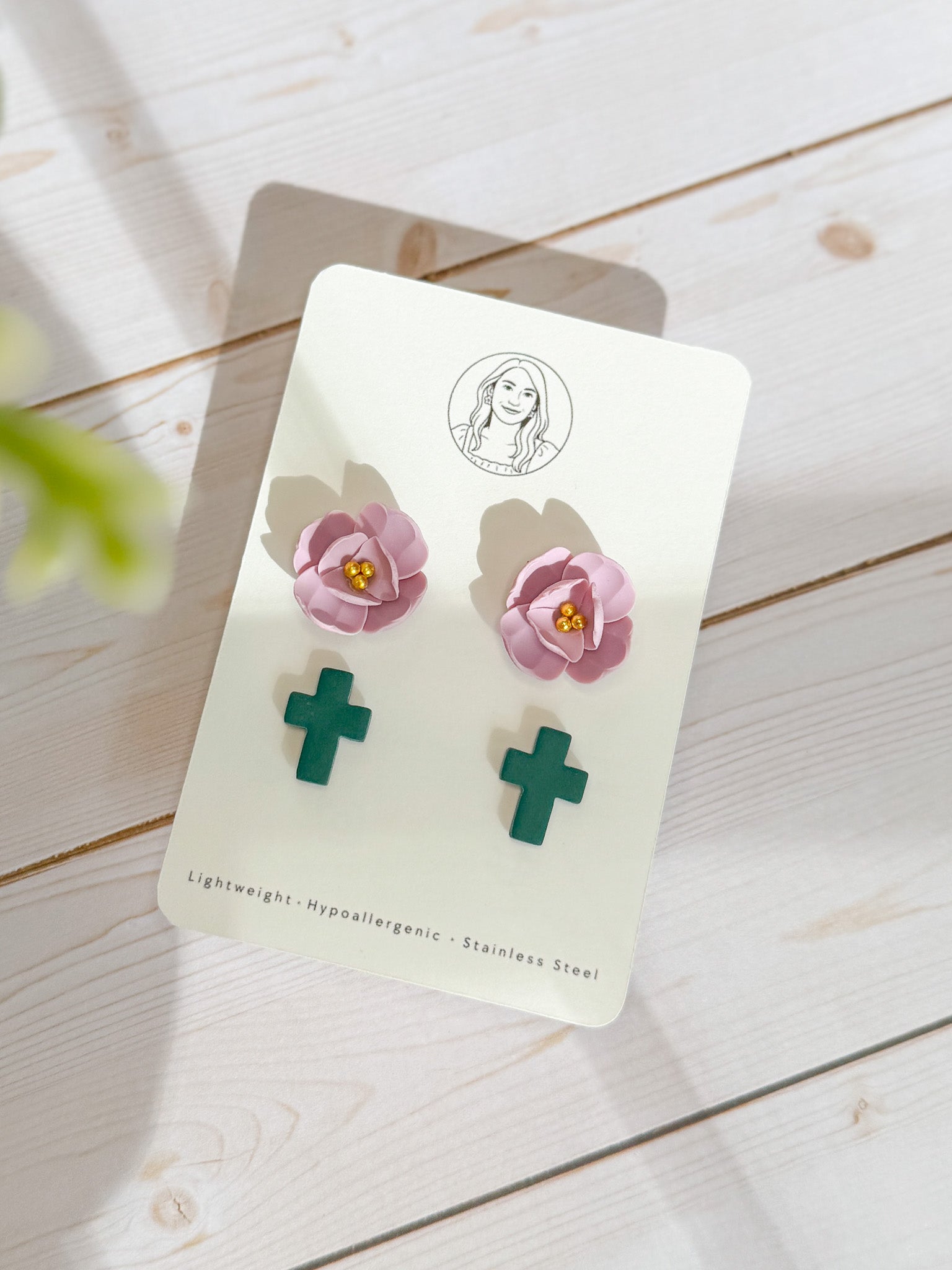 RG12 Faith Inspired Floral Earrings Studpack | Christian Gift | Handmade Polymer Clay Jewelry Hypoallergenic (Copy)