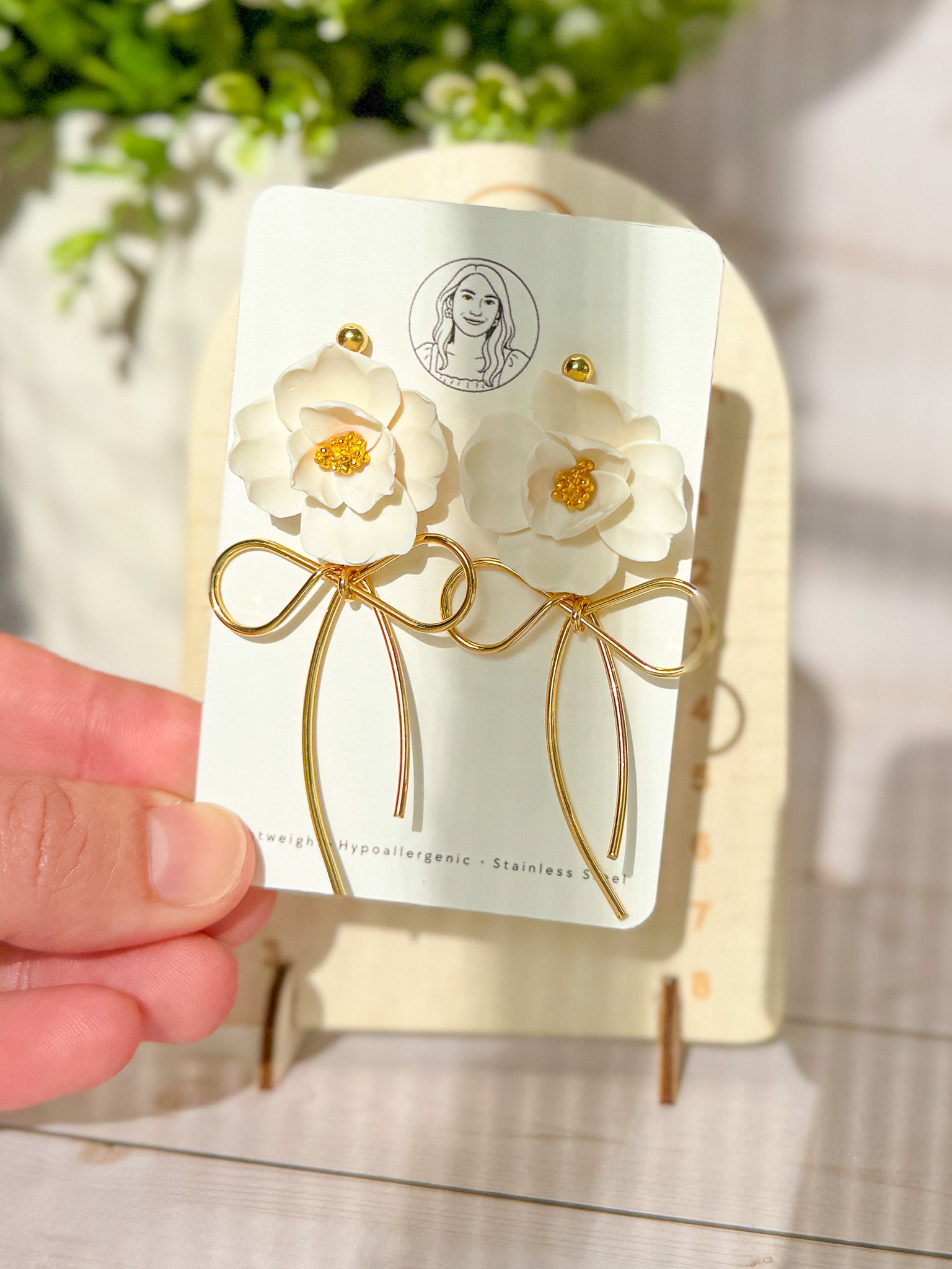 SUZY18 Everyday, Lightweight Floral Earrings, Handmade Polymer Clay Jewelry, Trendy Soft Pastel Colors