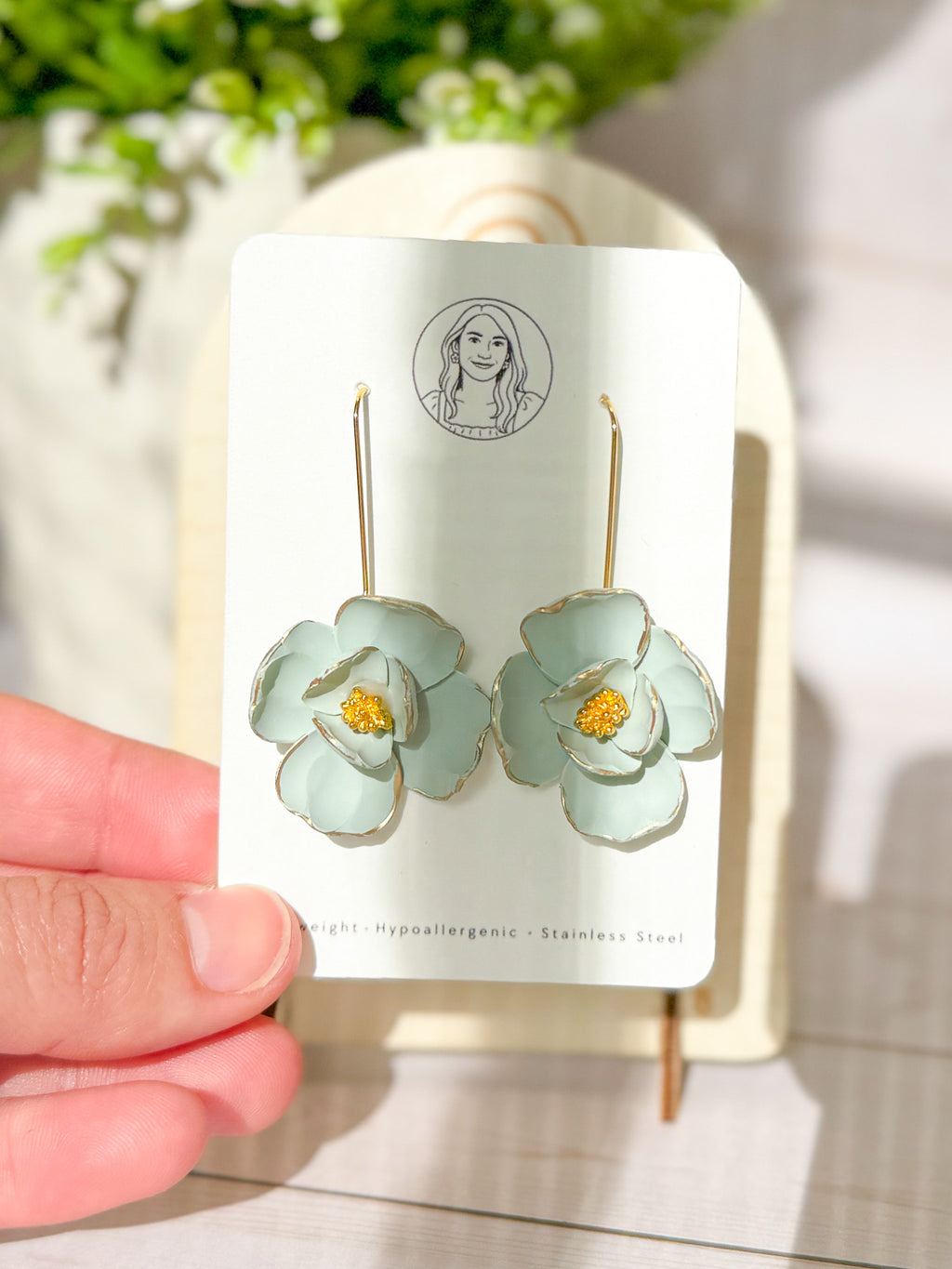 SUZY17 Everyday, Lightweight Floral Earrings, Handmade Polymer Clay Jewelry, Trendy Soft Pastel Colors