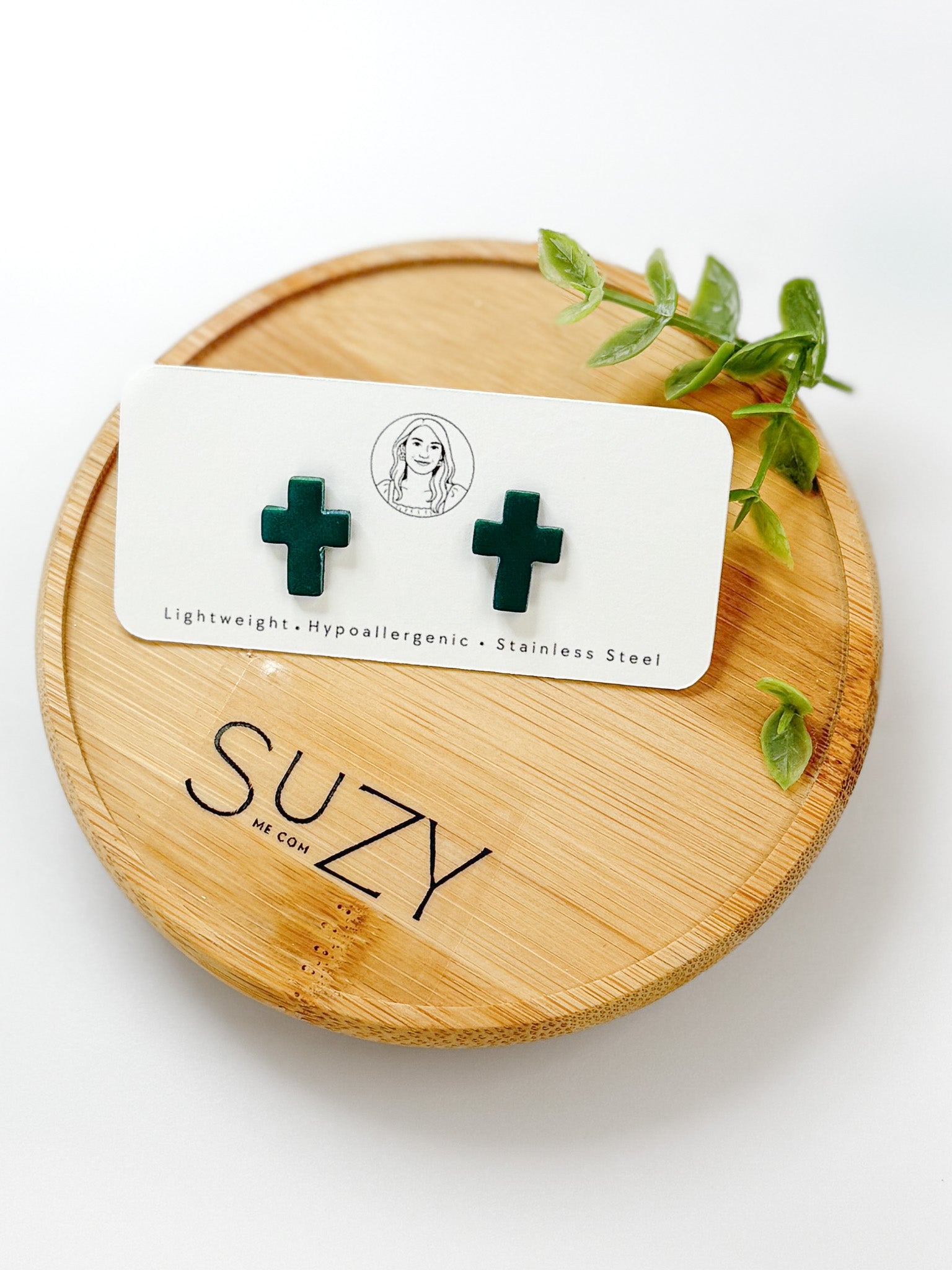 RG9 Faith Inspired Cross Earrings Studs | Christian Gift | Handmade Statement Jewelry, Dark colors