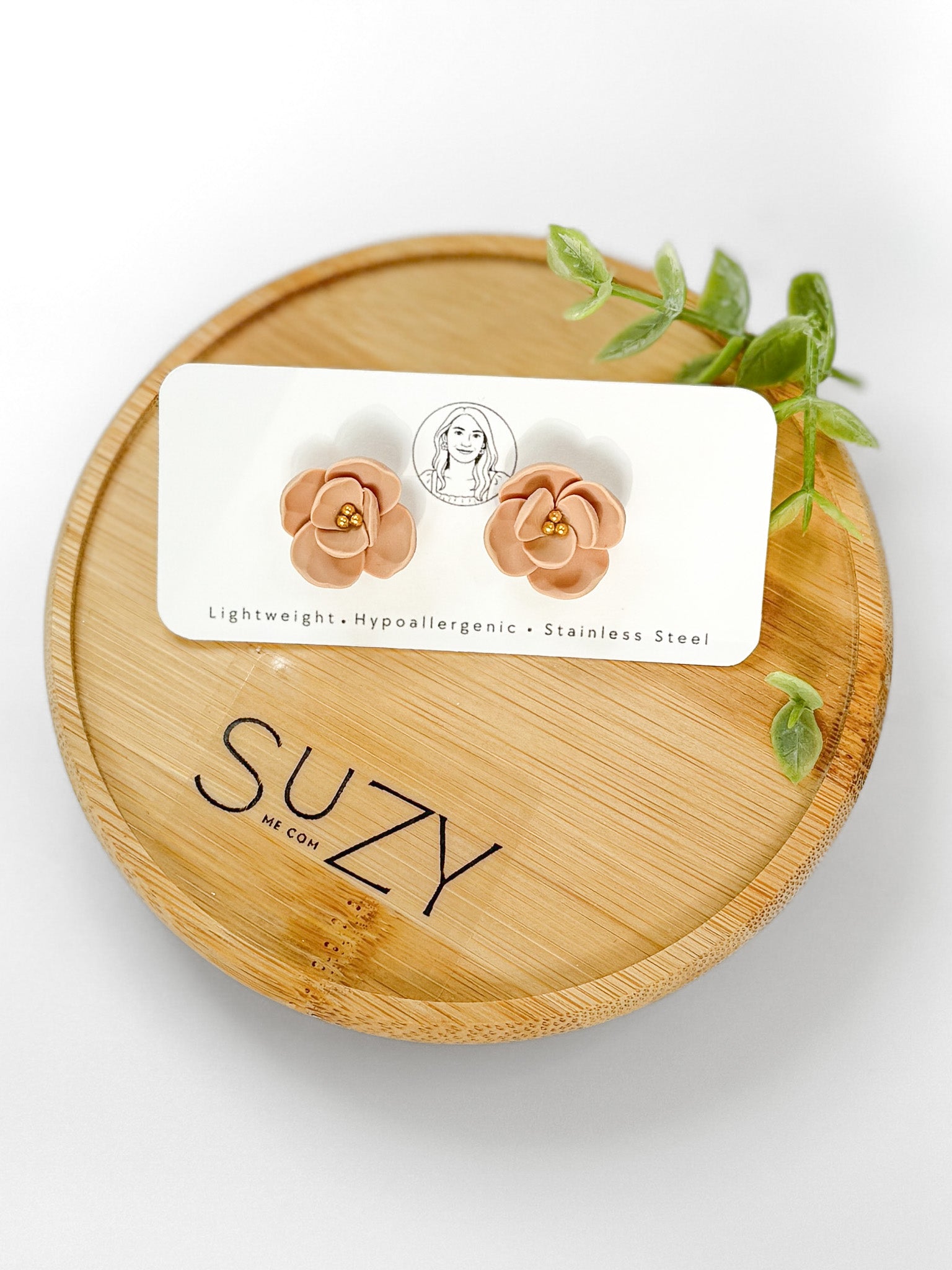 RG11 Faith Inspired Floral Earrings Studs | Christian Gift | Handmade Polymer Clay Jewelry Hypoallergenic