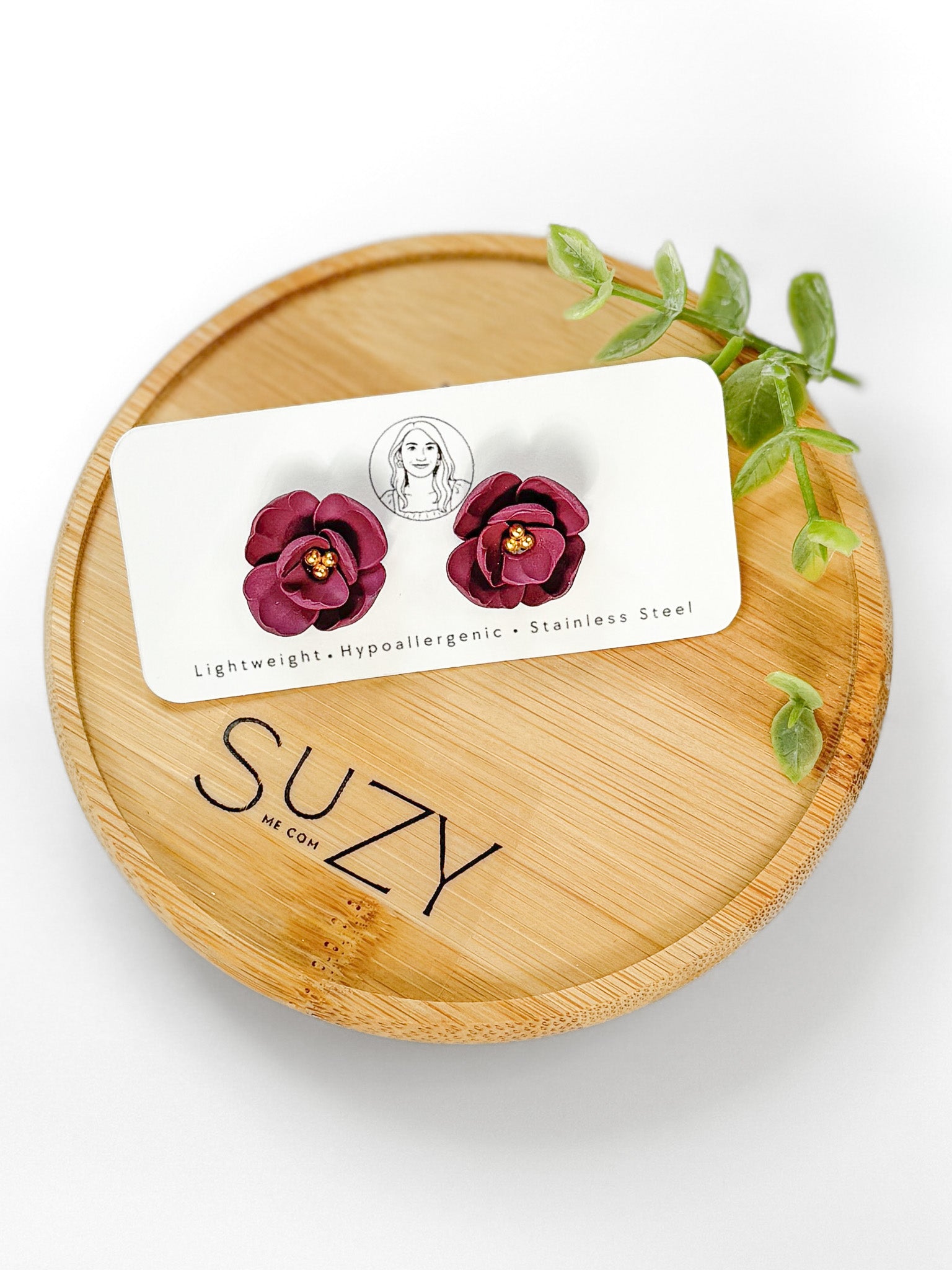 RG11 Faith Inspired Floral Earrings Studs | Christian Gift | Handmade Polymer Clay Jewelry Hypoallergenic