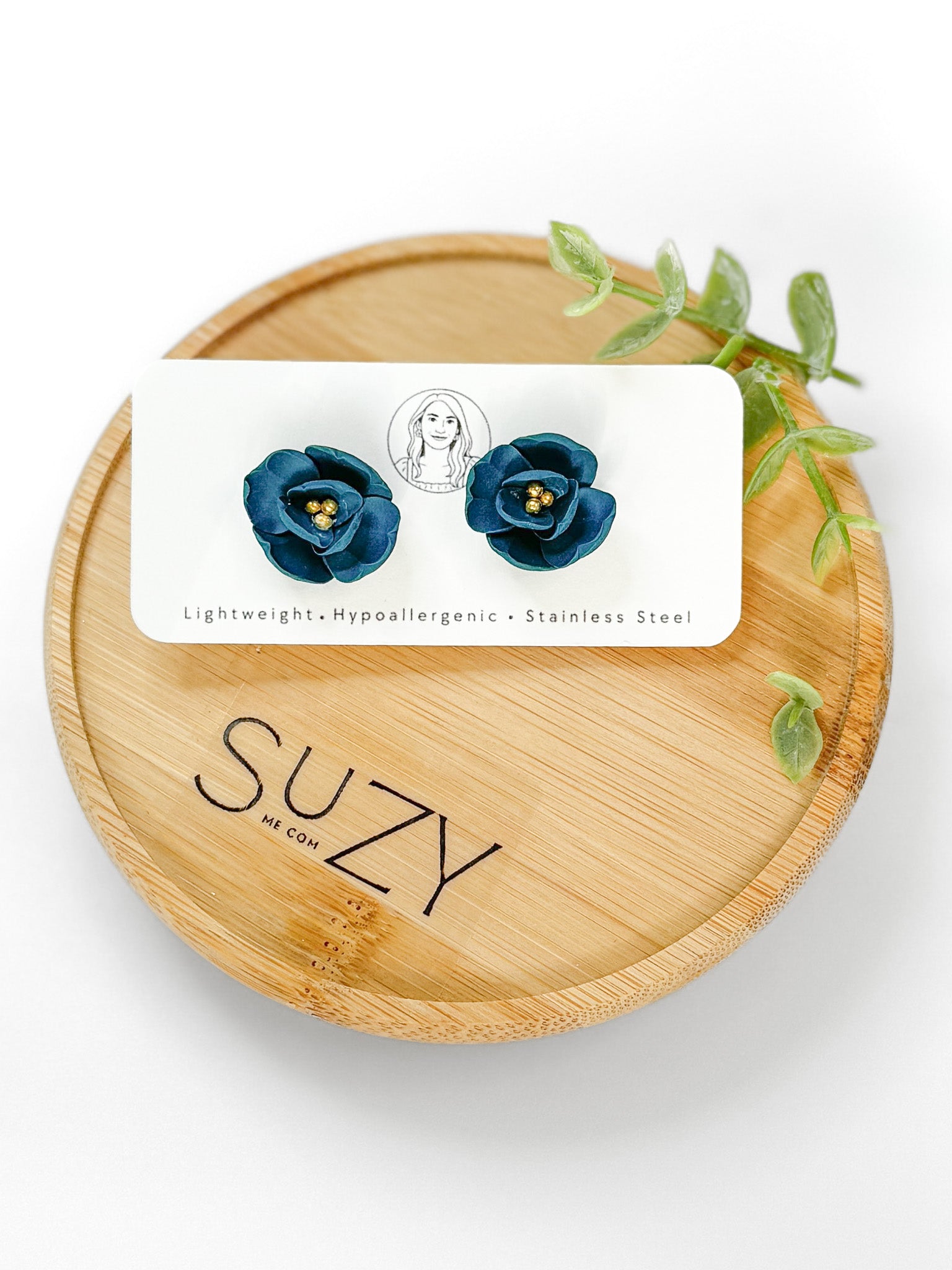 RG11 Faith Inspired Floral Earrings Studs | Christian Gift | Handmade Polymer Clay Jewelry Hypoallergenic