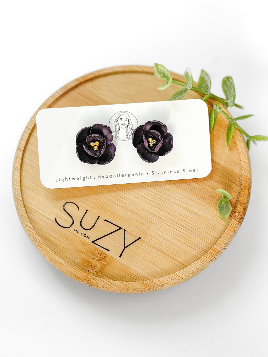 RG11 Faith Inspired Floral Earrings Studs | Christian Gift | Handmade Polymer Clay Jewelry Hypoallergenic